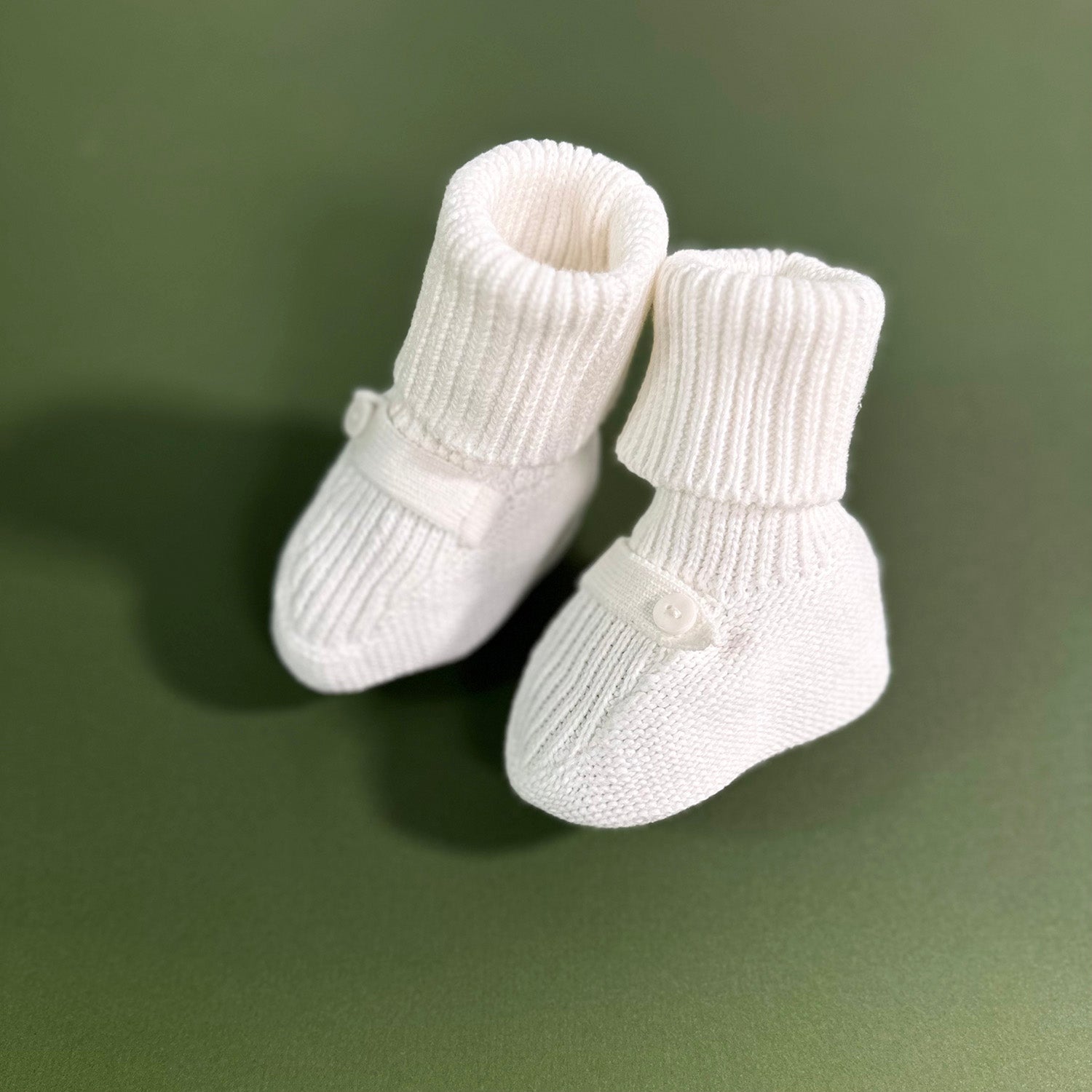 Milan Dove White Sweater Knit Baby Booties Shoes (Organic Cotton)