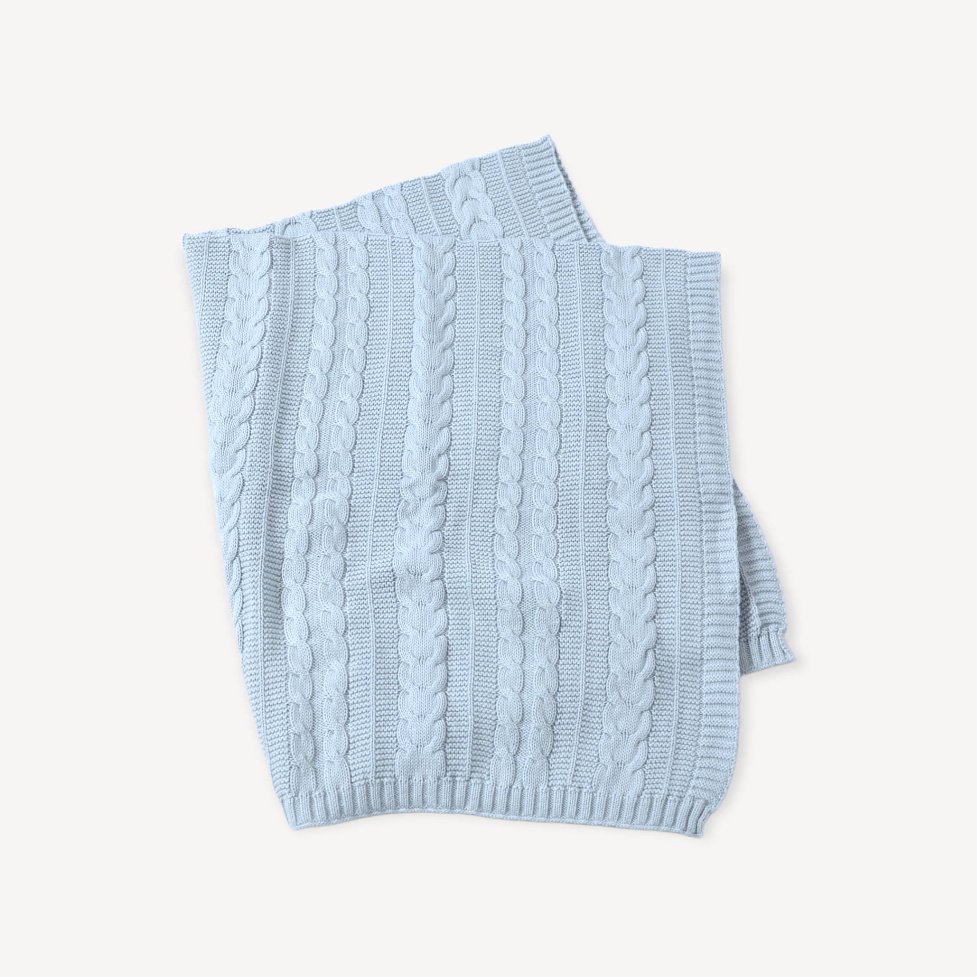 Classic Cable Sweater Knit Baby Blanket (Organic Cotton) 