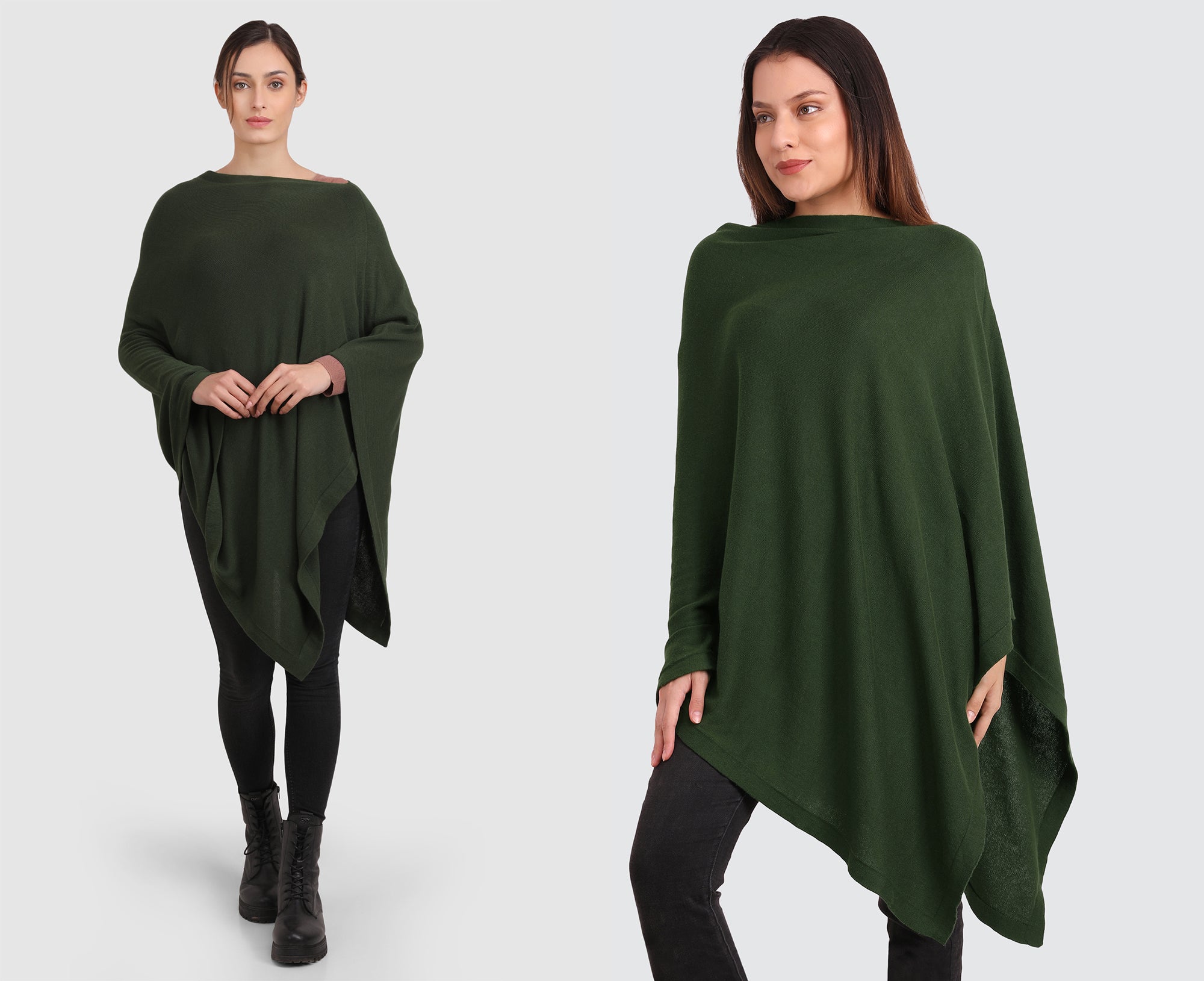 Viverano Women's Classic Organic Cotton Knit Poncho Wrap