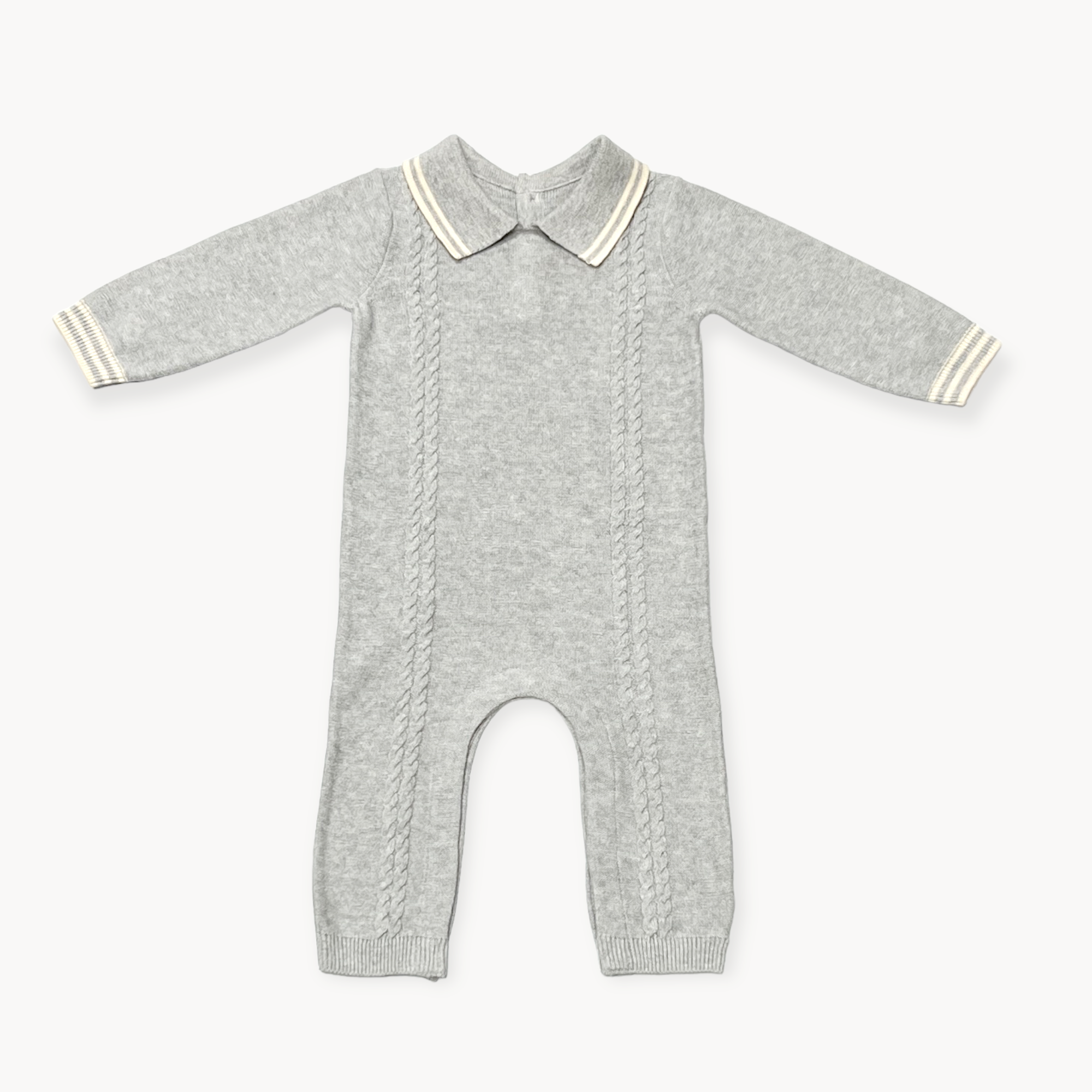 Milan Collar & Cable Knit Baby Jumpsuit (Organic)