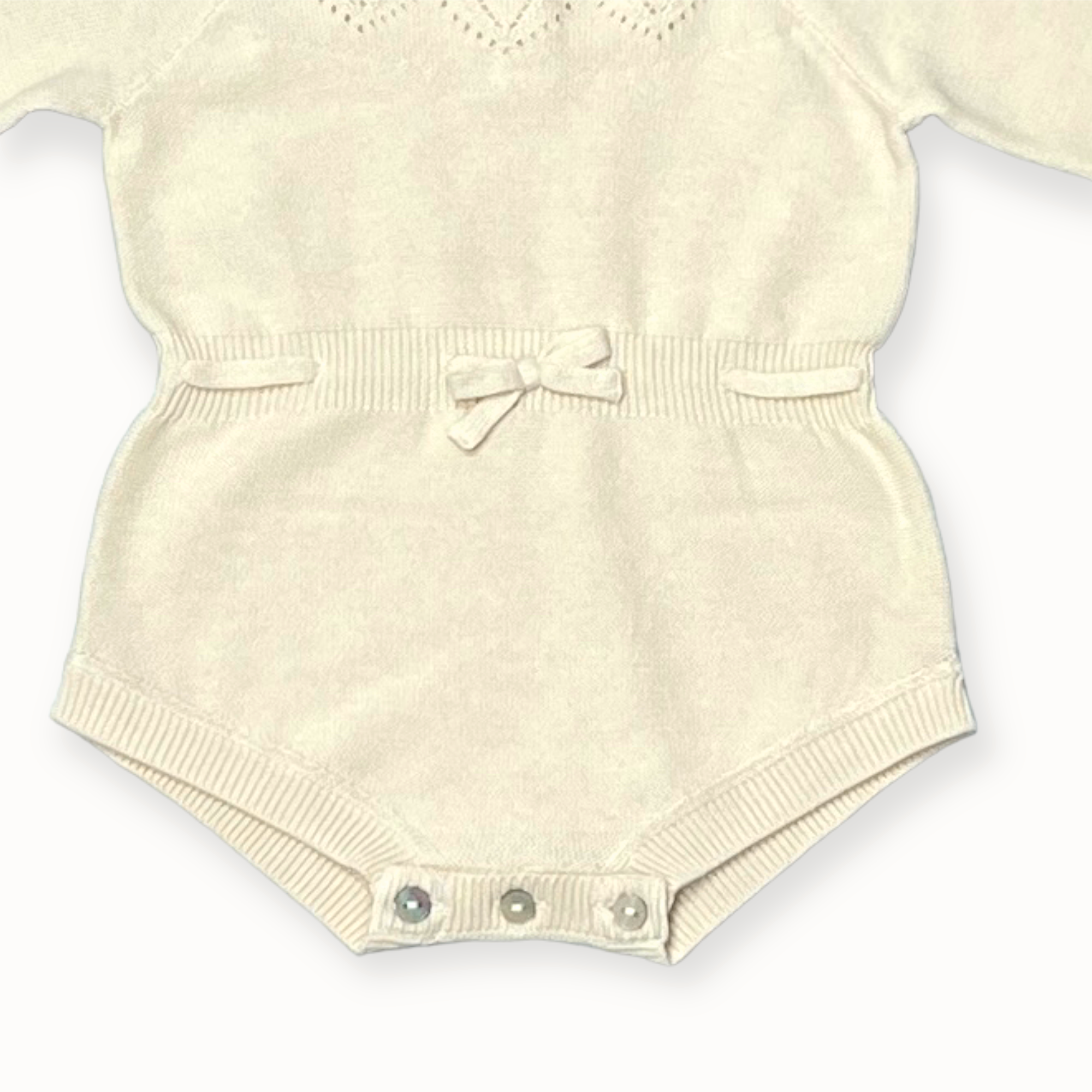 Milan Pointelle Knit Baby Girl Bodysuit/Hat/Socks (3pc SET) - 2 Colors