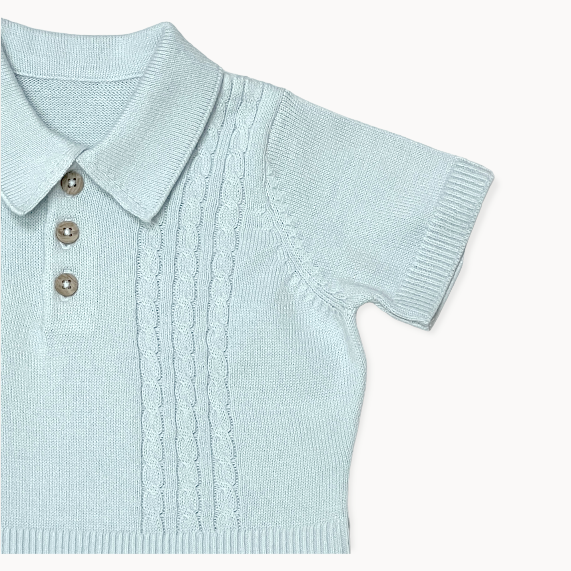 Milan Collar & Cable Knit Baby Bodysuit (Organic) 