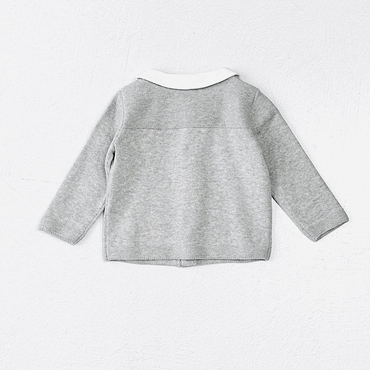 Milan Peter Pan Cable Knit Baby Cardigan Sweater (Organic Cotton)