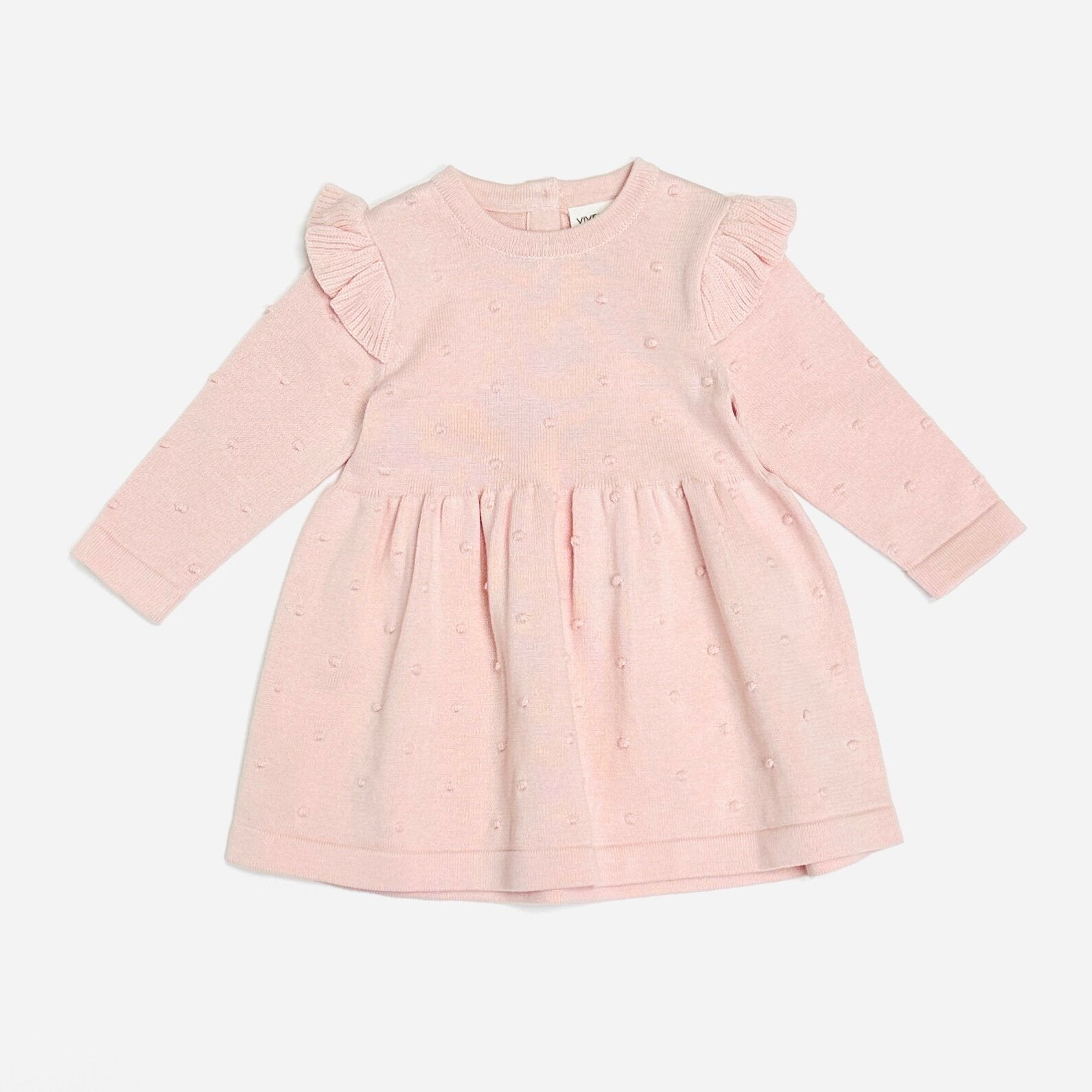 Milan Ruffle & Bobble Sweater Knit Dress (Organic Cotton)