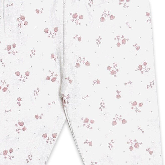 Pantalones tipo leggings elásticos de punto con estampado floral para bebé (algodón orgánico)