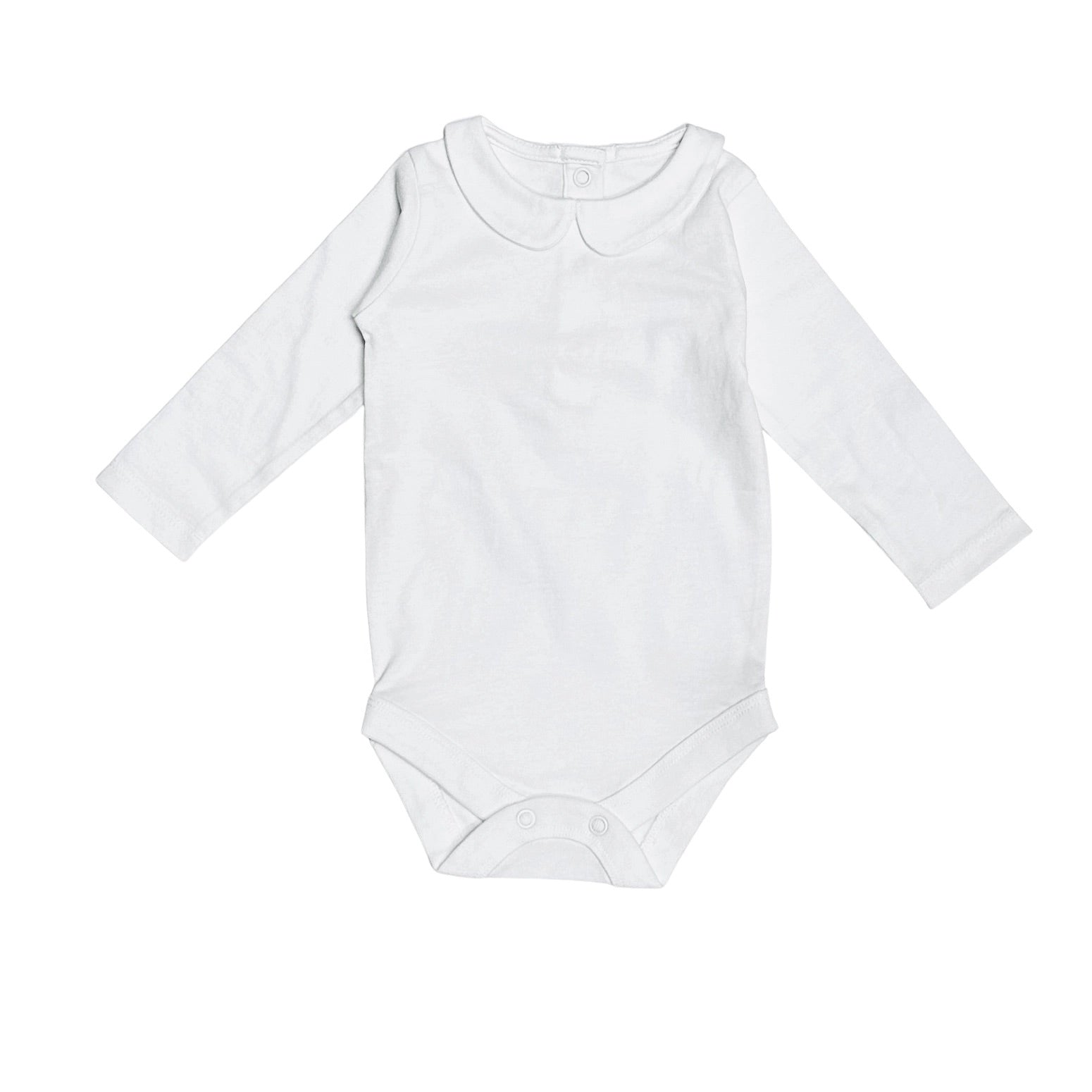 Basic Peter Pan Long Sleeve Baby Bodysuit Onesie (Organic Cotton)