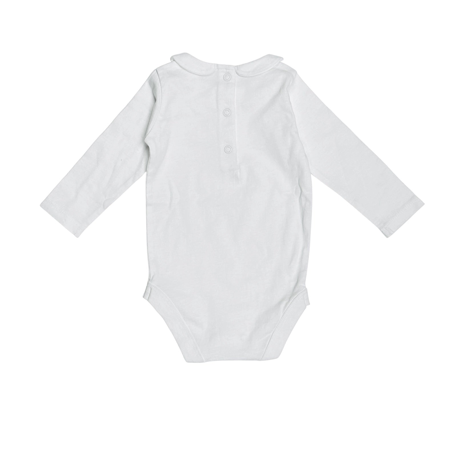 Organic Long Sleeve Peter Pan Babysuit Size 0 3 Months