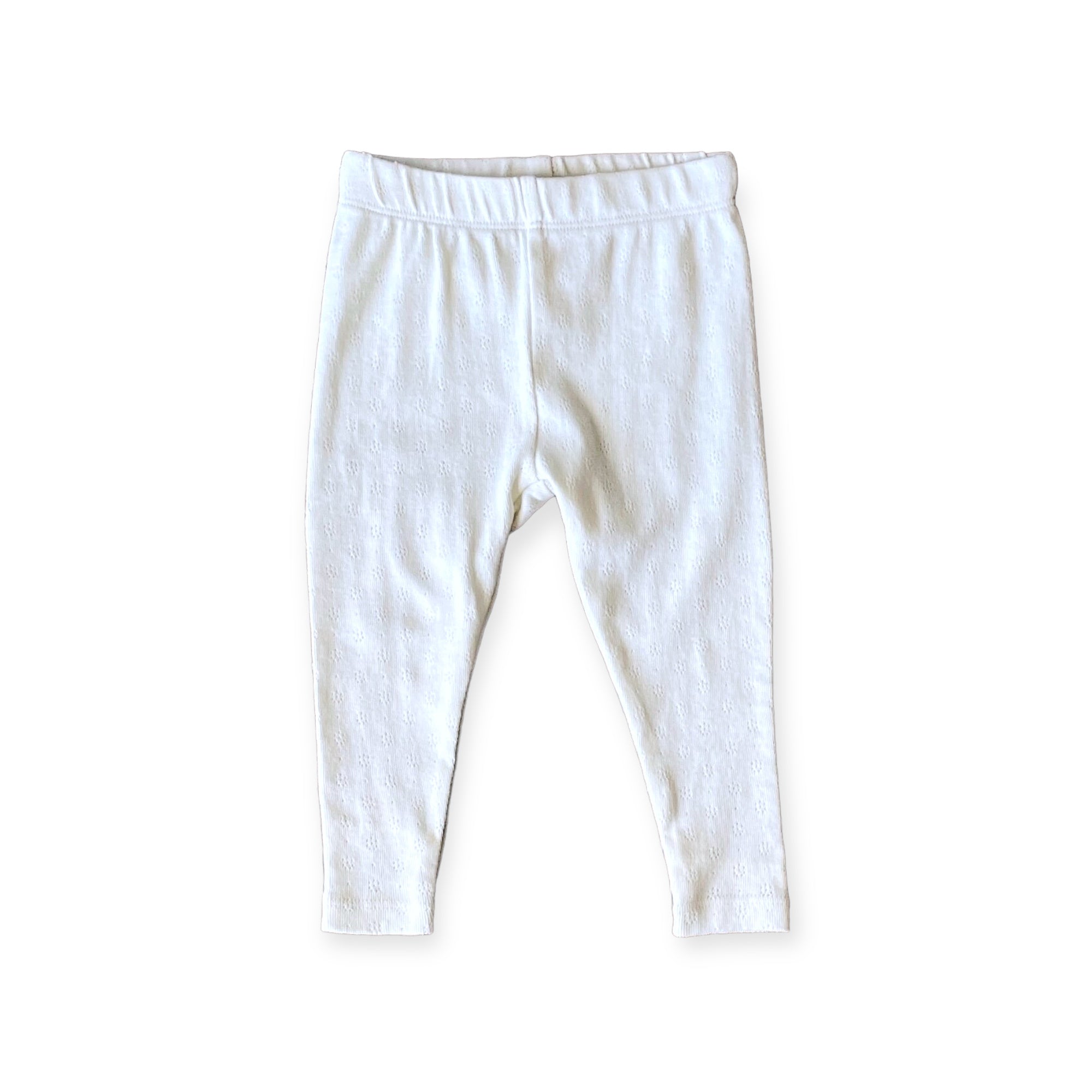 Pointelle Stretch Knit Baby Leggings Pants (Organic Cotton) - 7 Colors