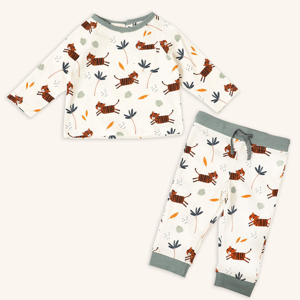 Tiger Playsuit Baby Tee + Jogger Pant SET (Organic Cotton)