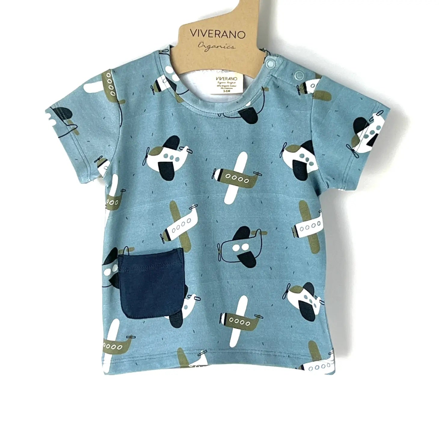 Airplanes Baby Pocket Tee + Shorts Set (Organic Jersey)