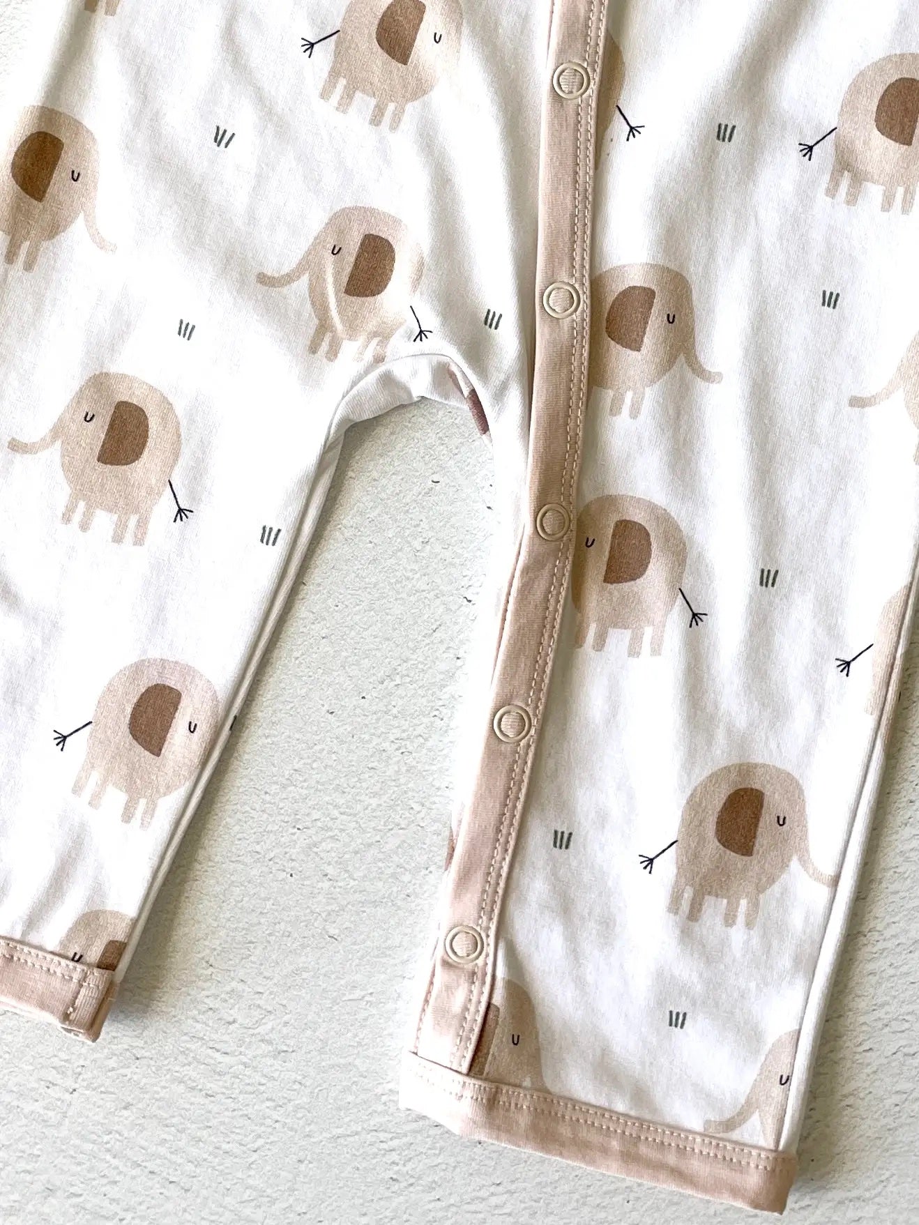 Elephant Pocket & Button Baby Jumpsuit (Organic Jersey)