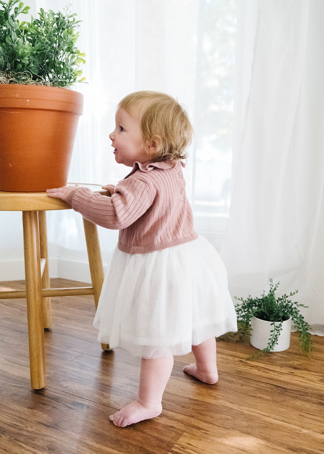 Ruffle Neck Sweater Knit Top Tutu Baby Dress Organic Cotton 3 Co