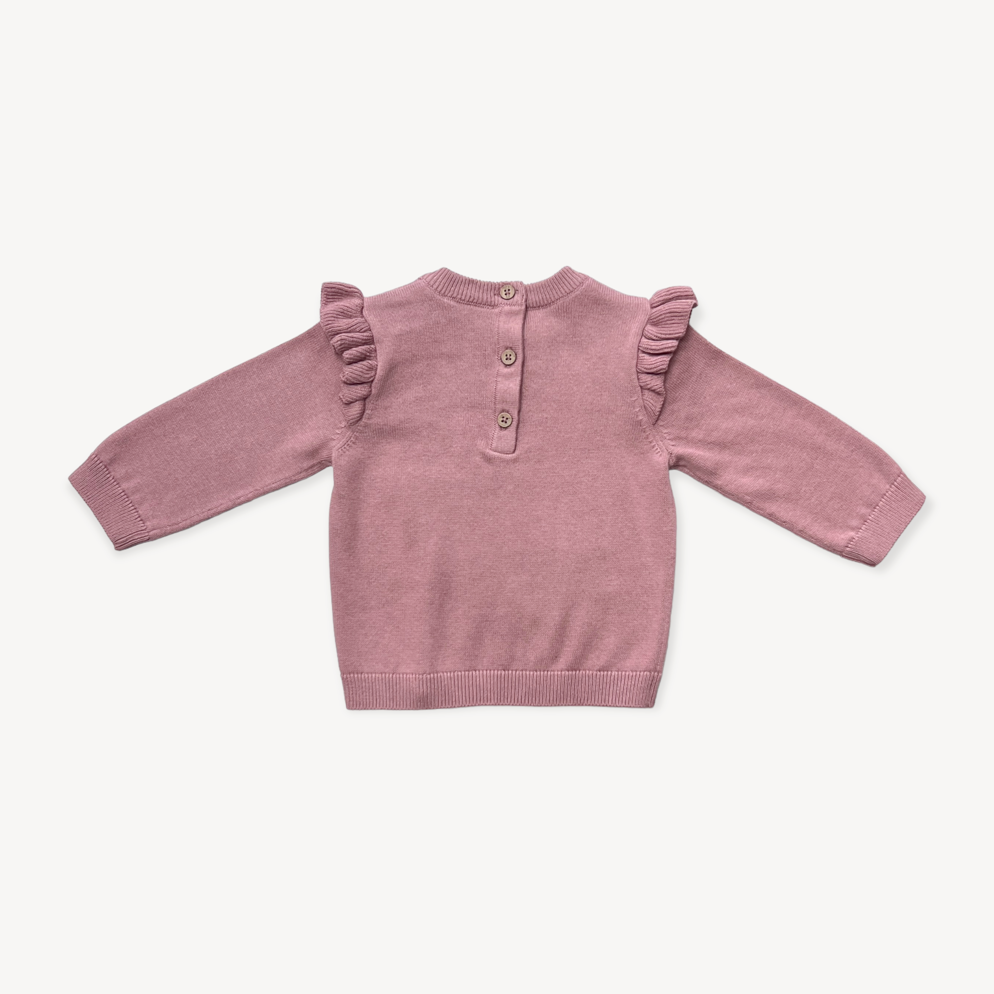 Llama Ruffle Baby Girl Pullover Sweater (Organic Cotton)