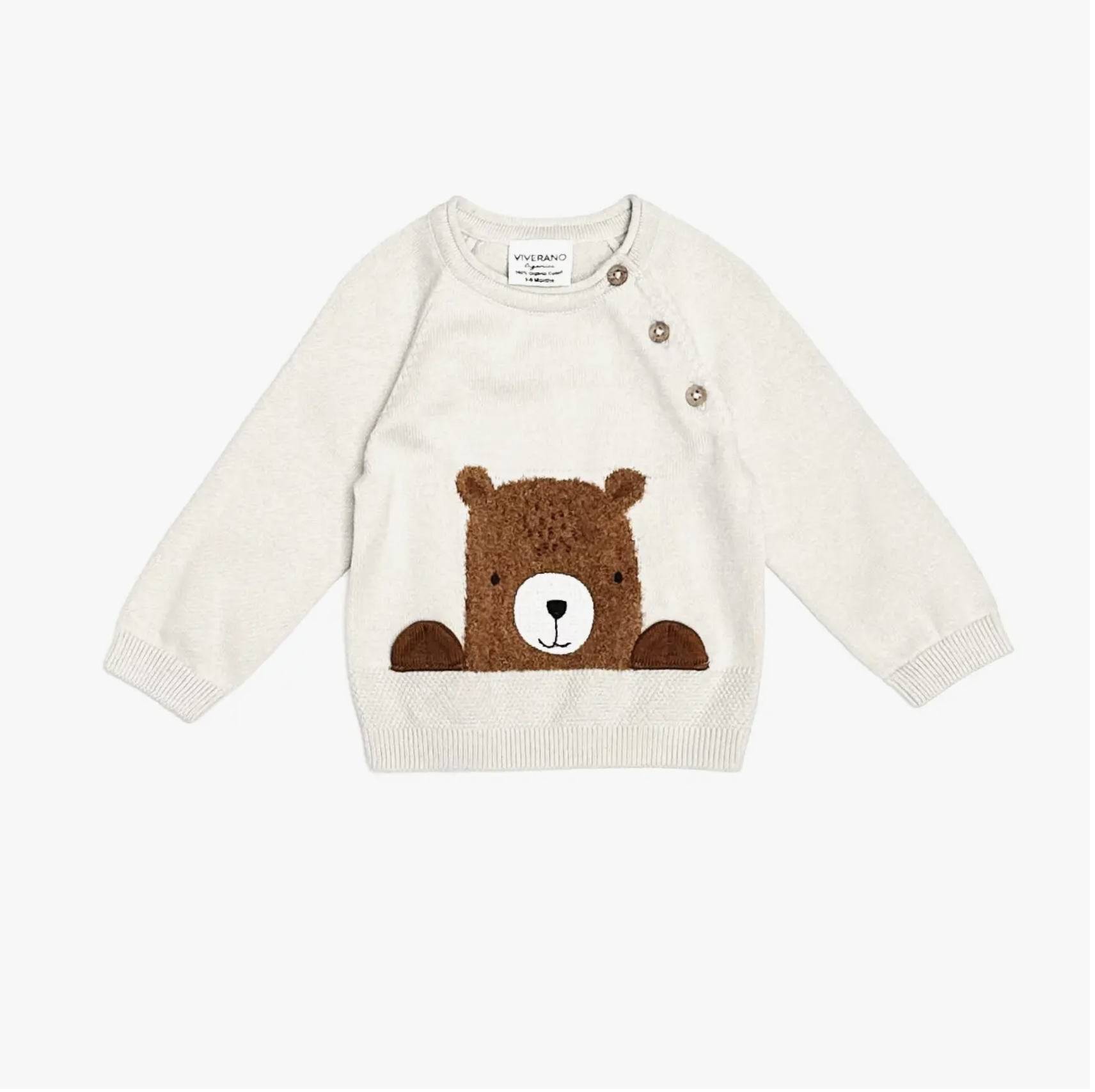 Furry Bear Knit Baby Pullover Sweater (Organic Cotton)