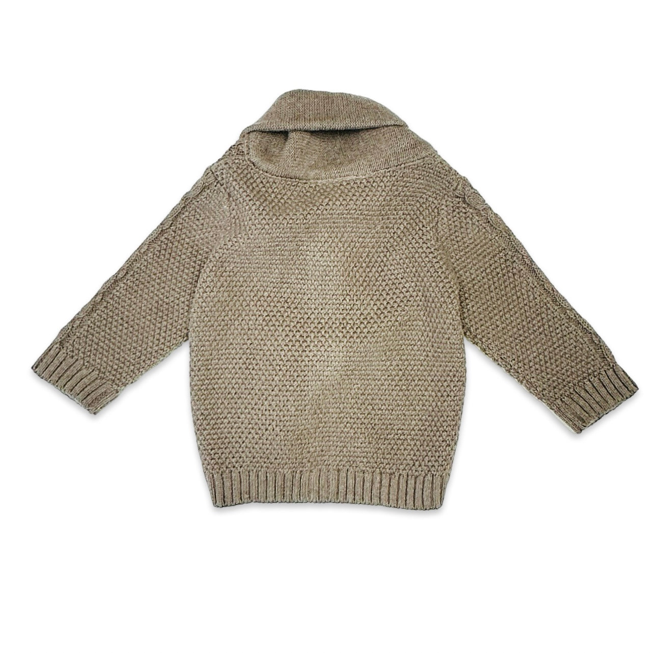 Shawl Collar Cable Knit Baby Cardigan Sweater (Organic) - 3 Colors