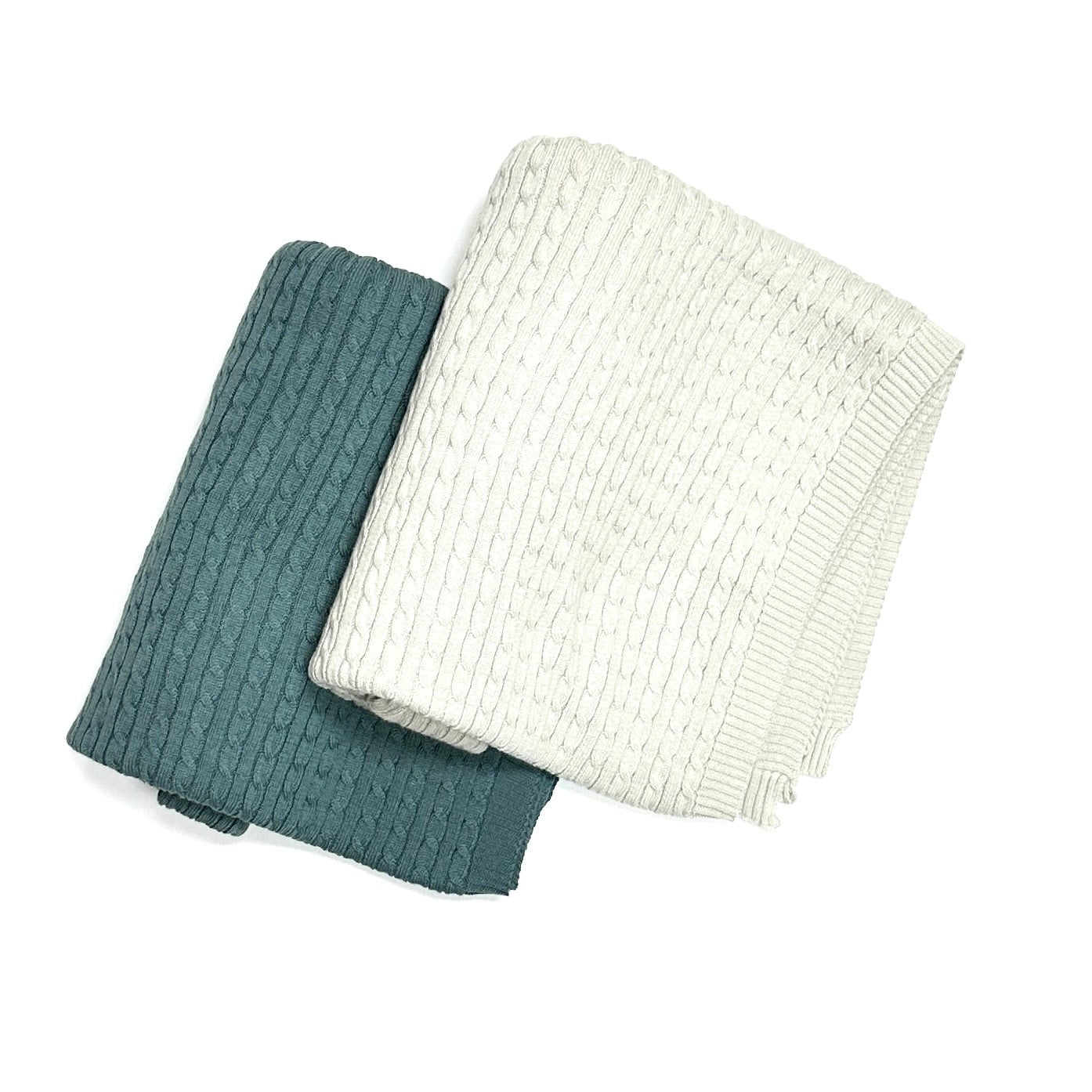 Mini Cable Sweater Knit Baby Blanket (Organic Cotton) -