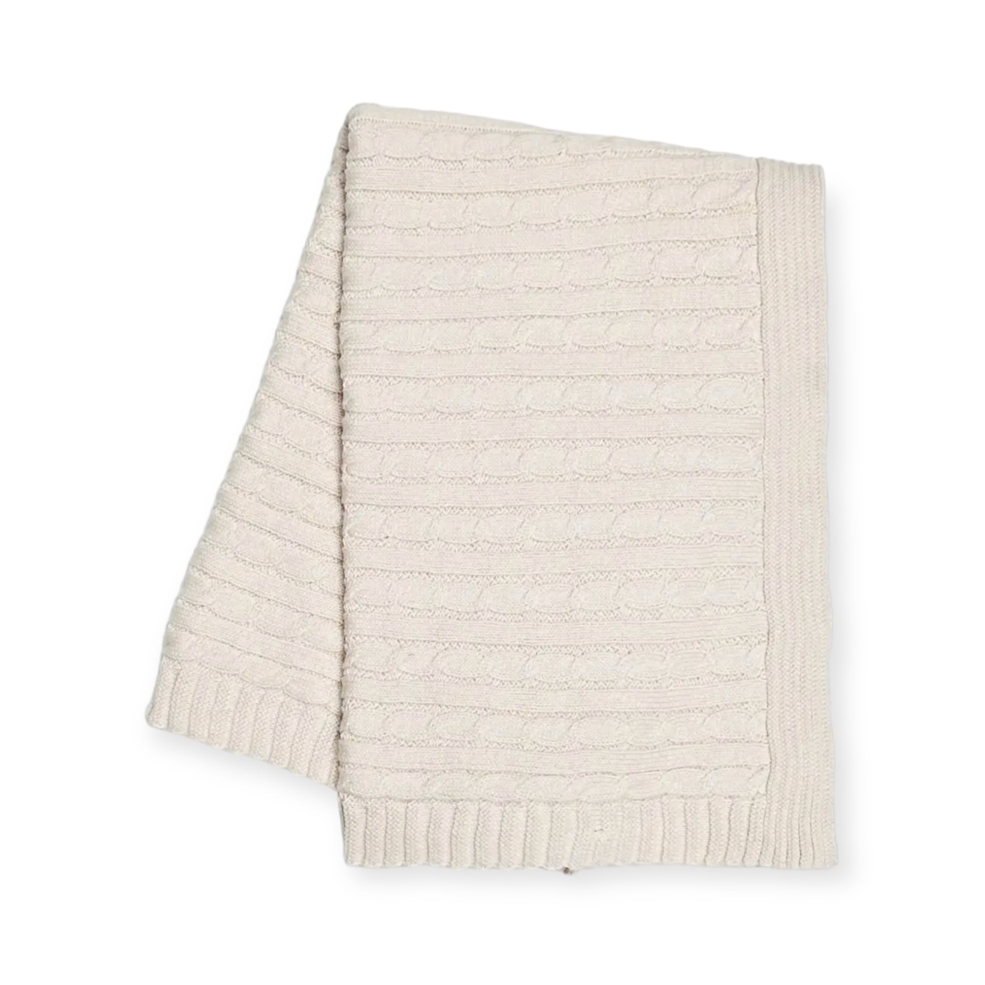 Mini Cable Sweater Knit Baby Blanket (Organic Cotton)