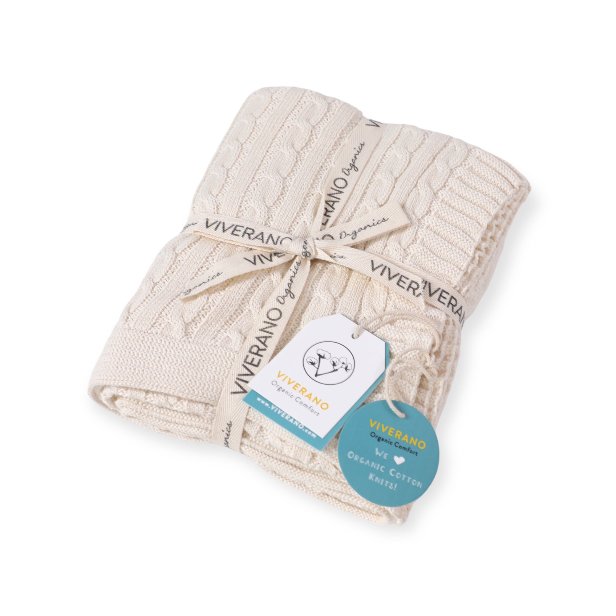 Mini Cable Sweater Knit Baby Blanket (Organic Cotton)