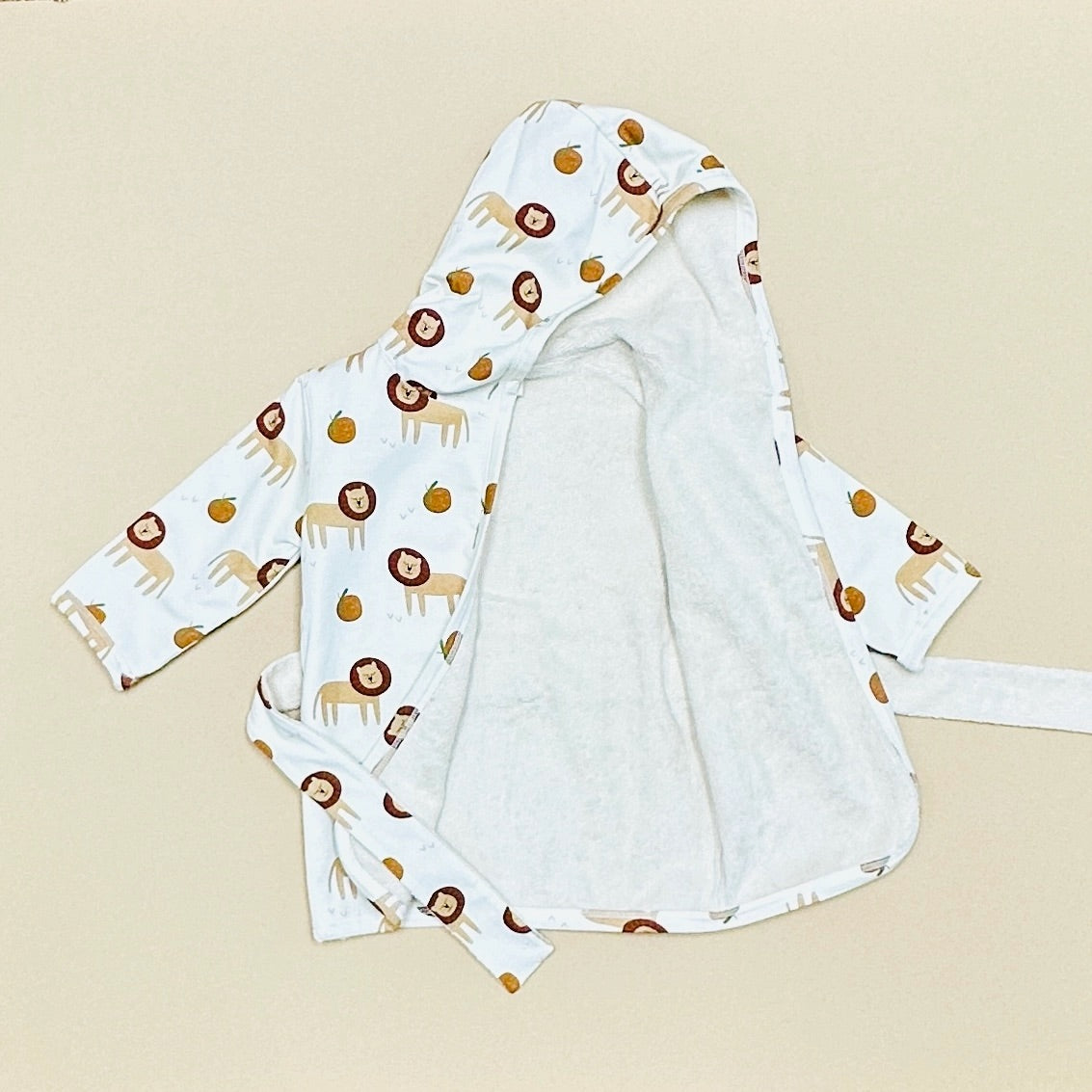 Lion Hooded Baby Bath Robe (Organic Cotton) by Viverano