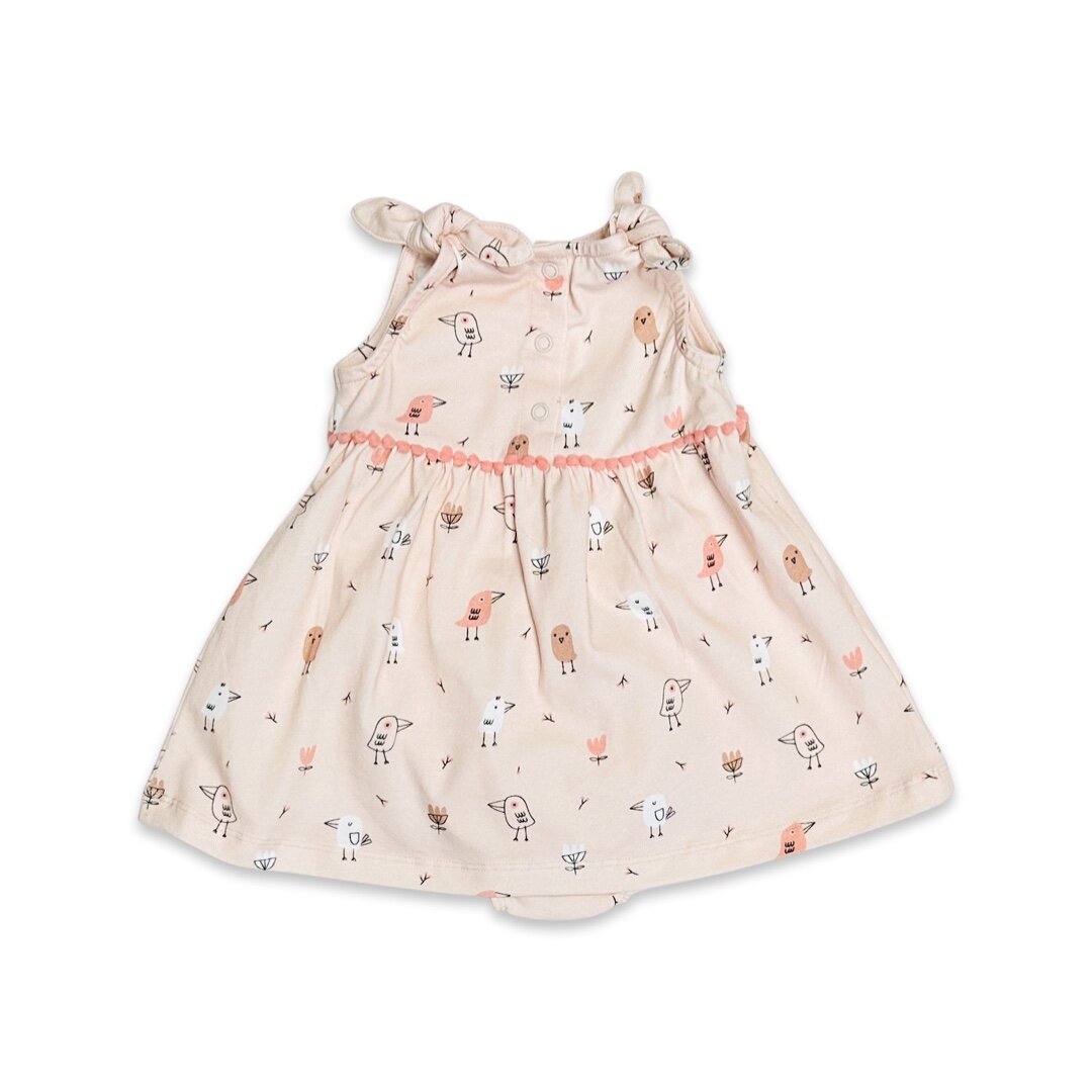 Birds Shoulder Tie Dress+Bloomer (Organic Jersey)