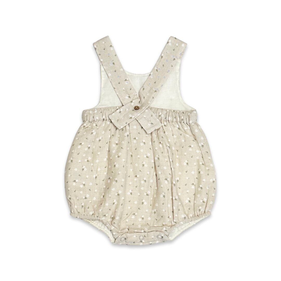 Ditsy Floral Peter Pan Bubble Baby Romper (Organic Muslin)