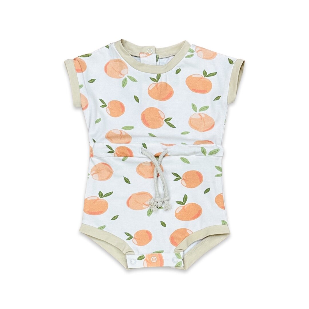 Peaches Tie Baby Playsuit Romper (Organic Jersey)