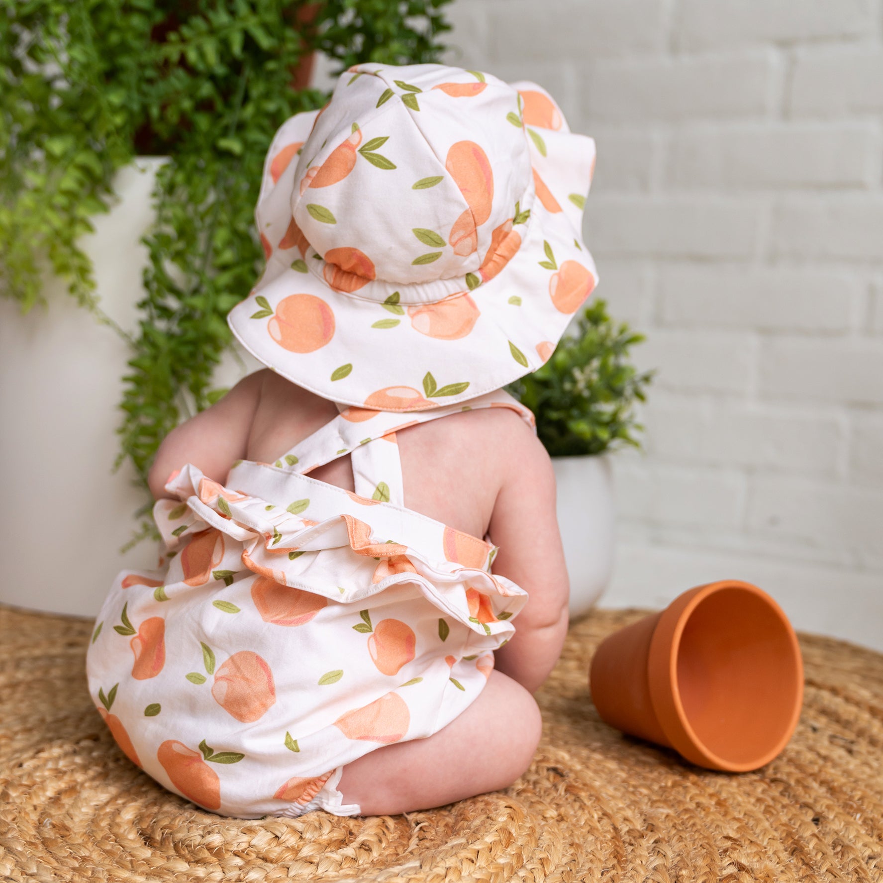 Peach romper baby hotsell