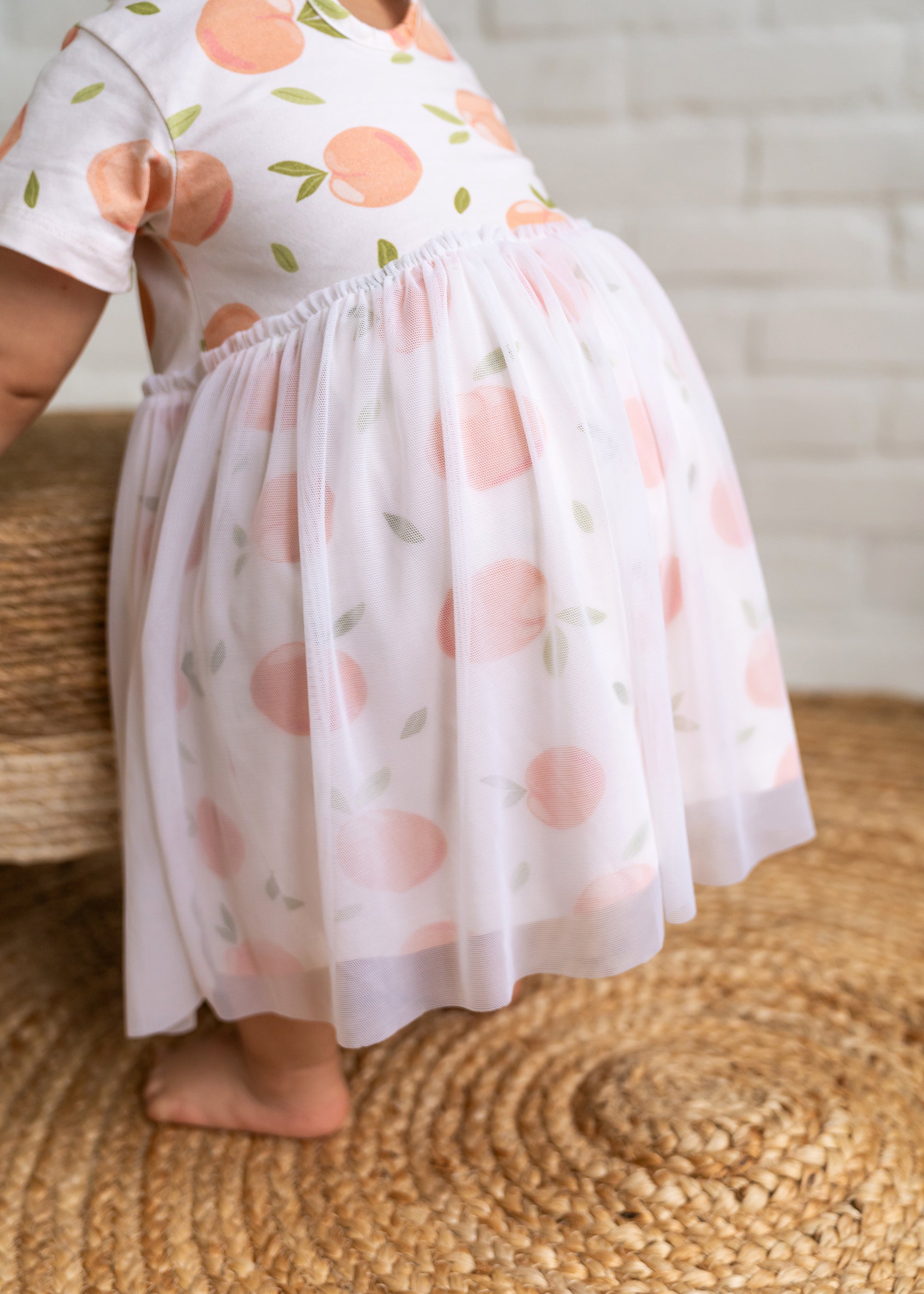 Peaches Ruffle Collar Tutu Baby Dress+Bloomer (Organic Jersey)