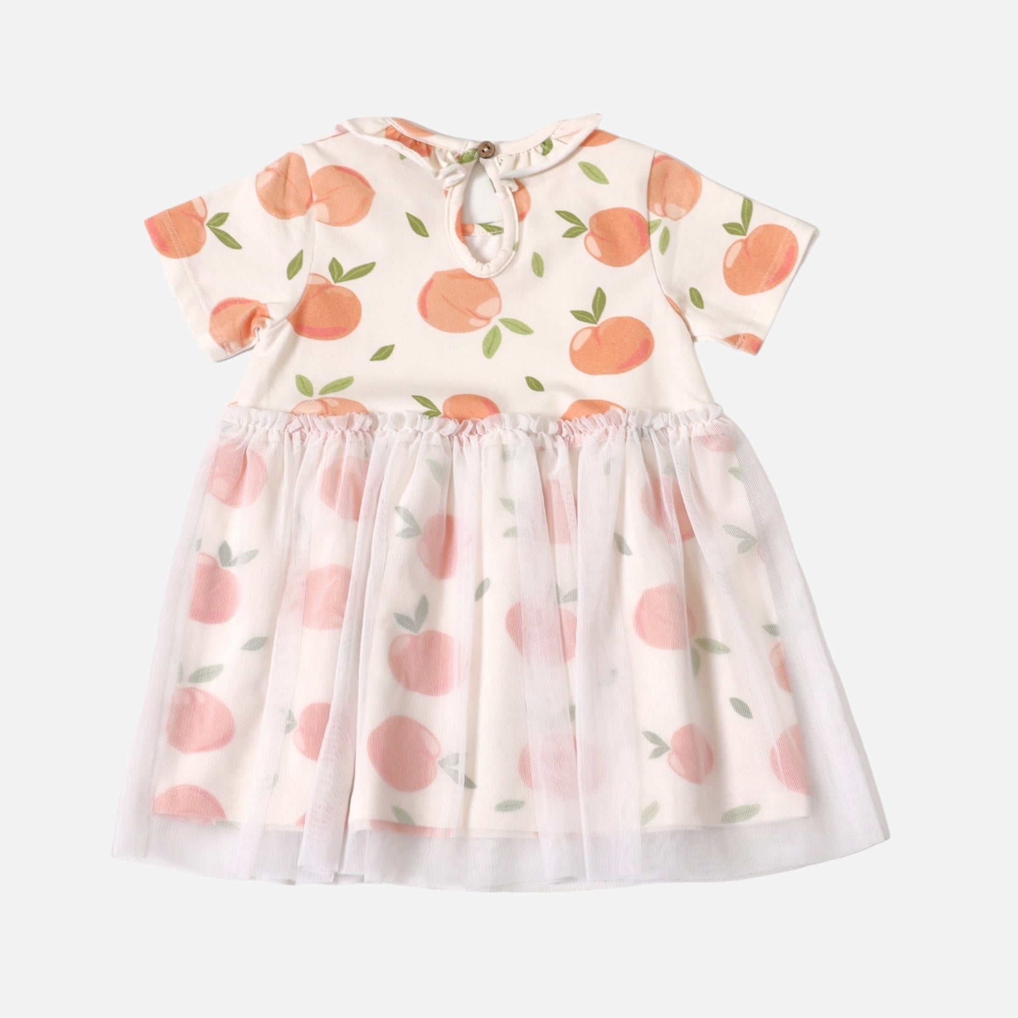 Peaches Ruffle Collar Tutu Baby Dress+Bloomer (Organic Jersey)