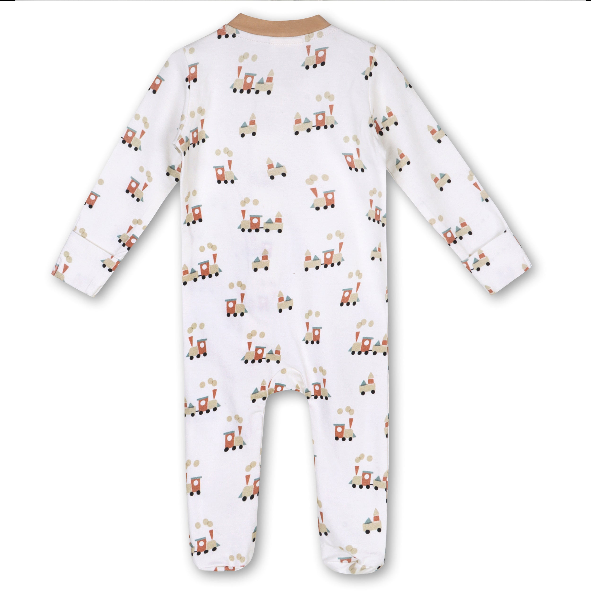 Train Zipper Baby Footie Jumpsuit (Organic Jersey)