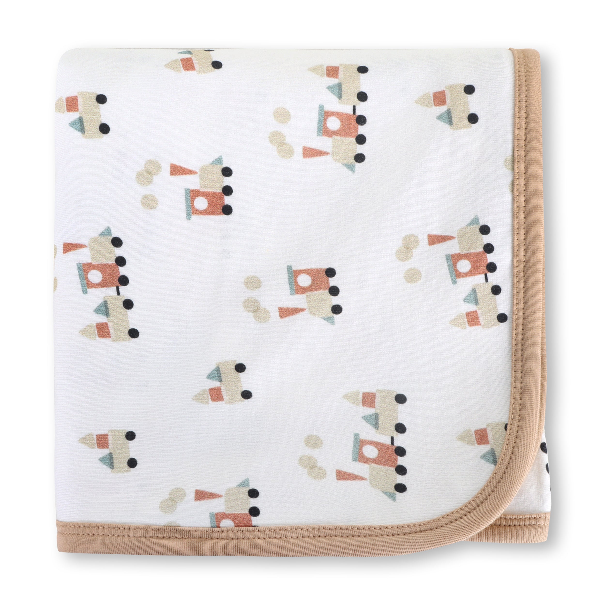 Train Reversible Baby Blanket (Organic Jersey)