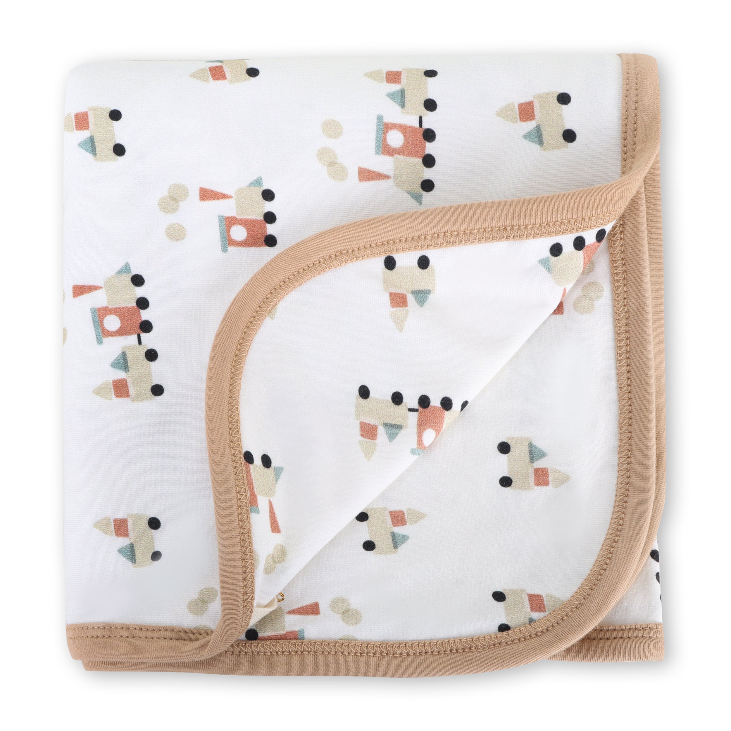 Train Reversible Baby Blanket (Organic Jersey)