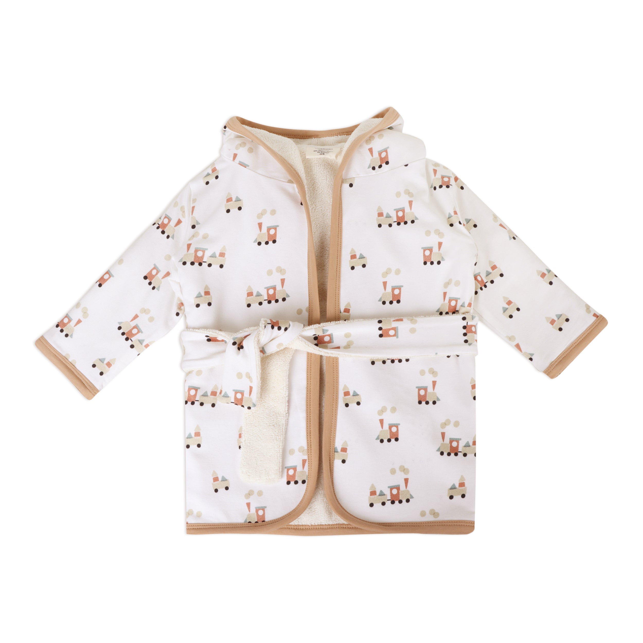 Train Hooded Baby Bathrobe (Organic Cotton)