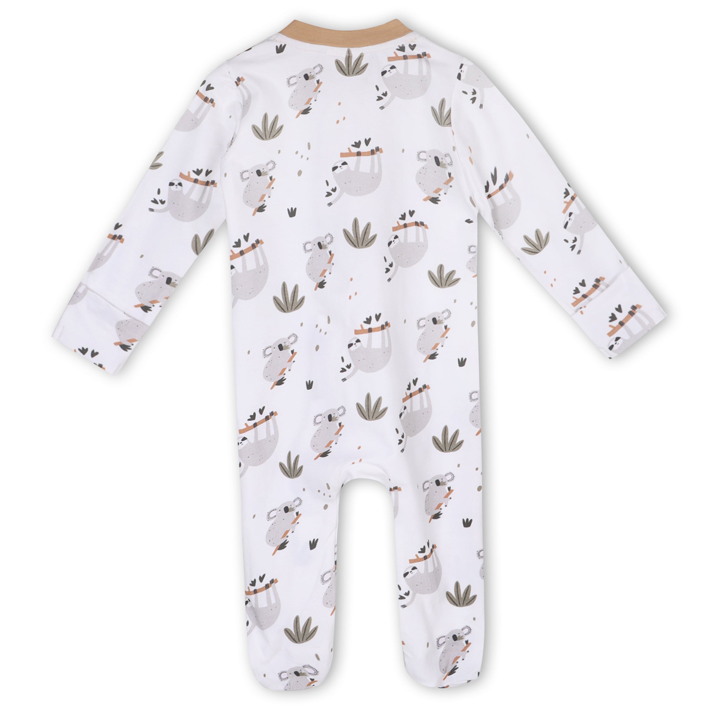 Sloth Koala Baby Zipper Footie Jumpsuit (Organic Jersey)