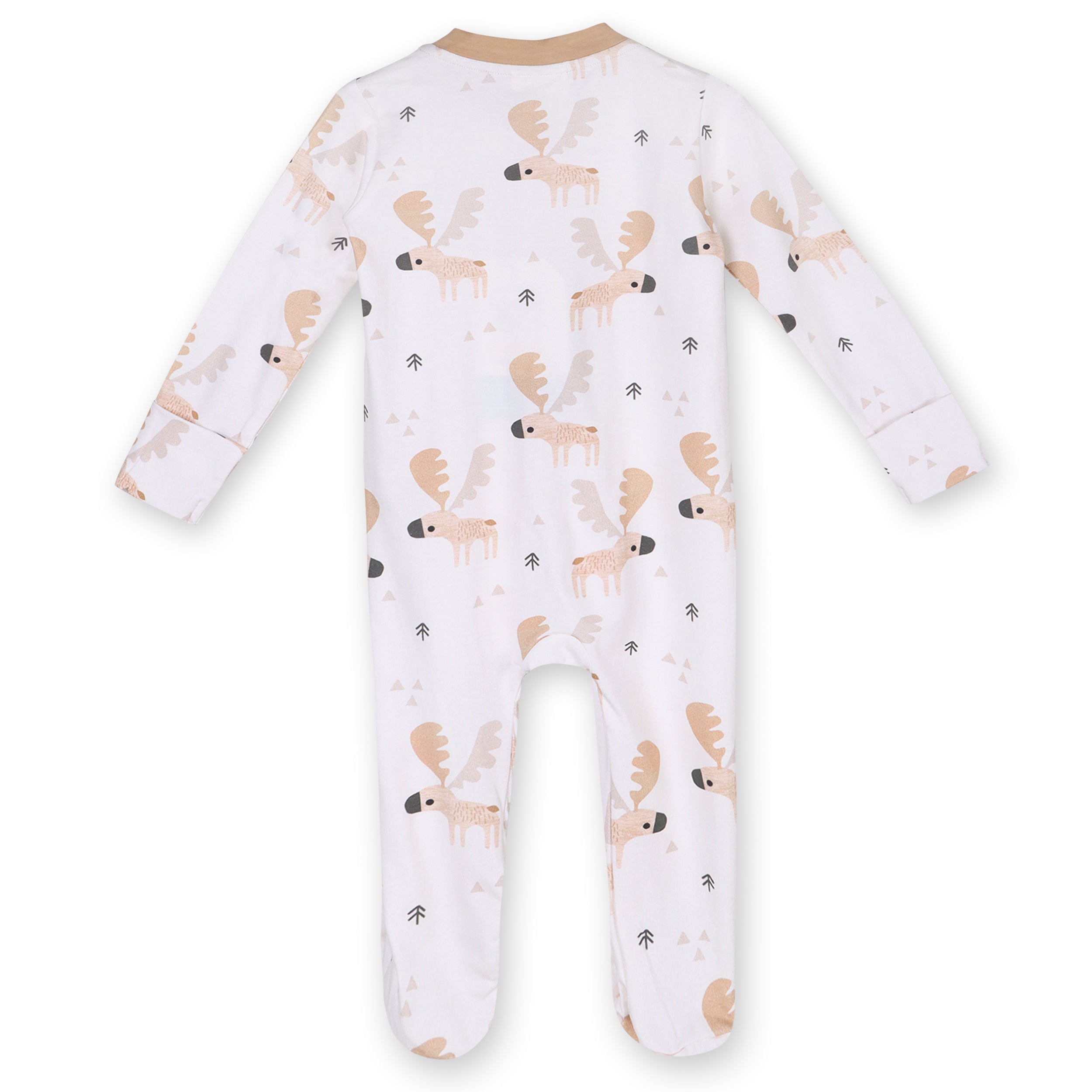 Moose Baby Zipper Footie Jumpsuit (Organic Jersey)