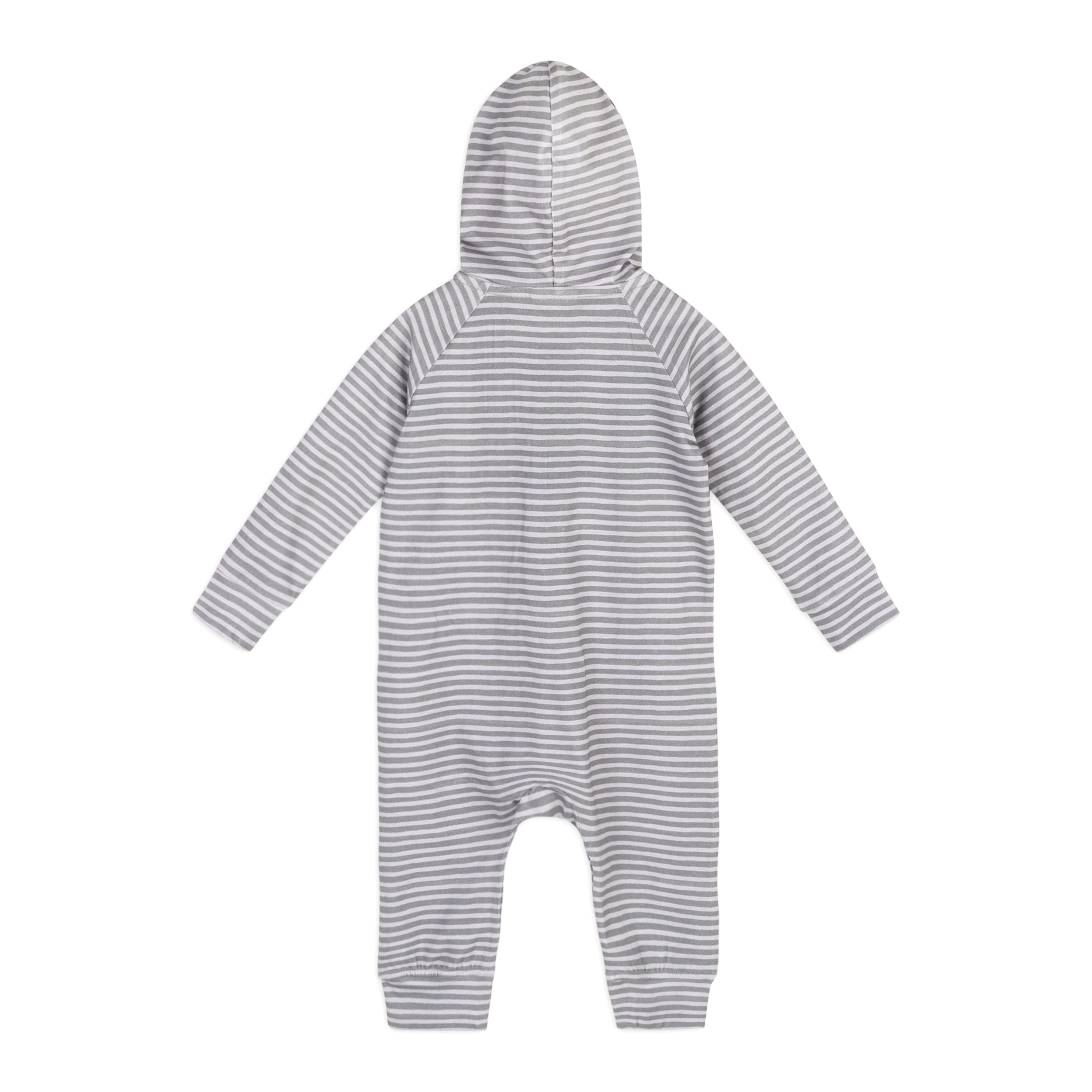 Be Free Balloon Bear Baby Hooded Zipper Jumpsuit (Organic Jersey)