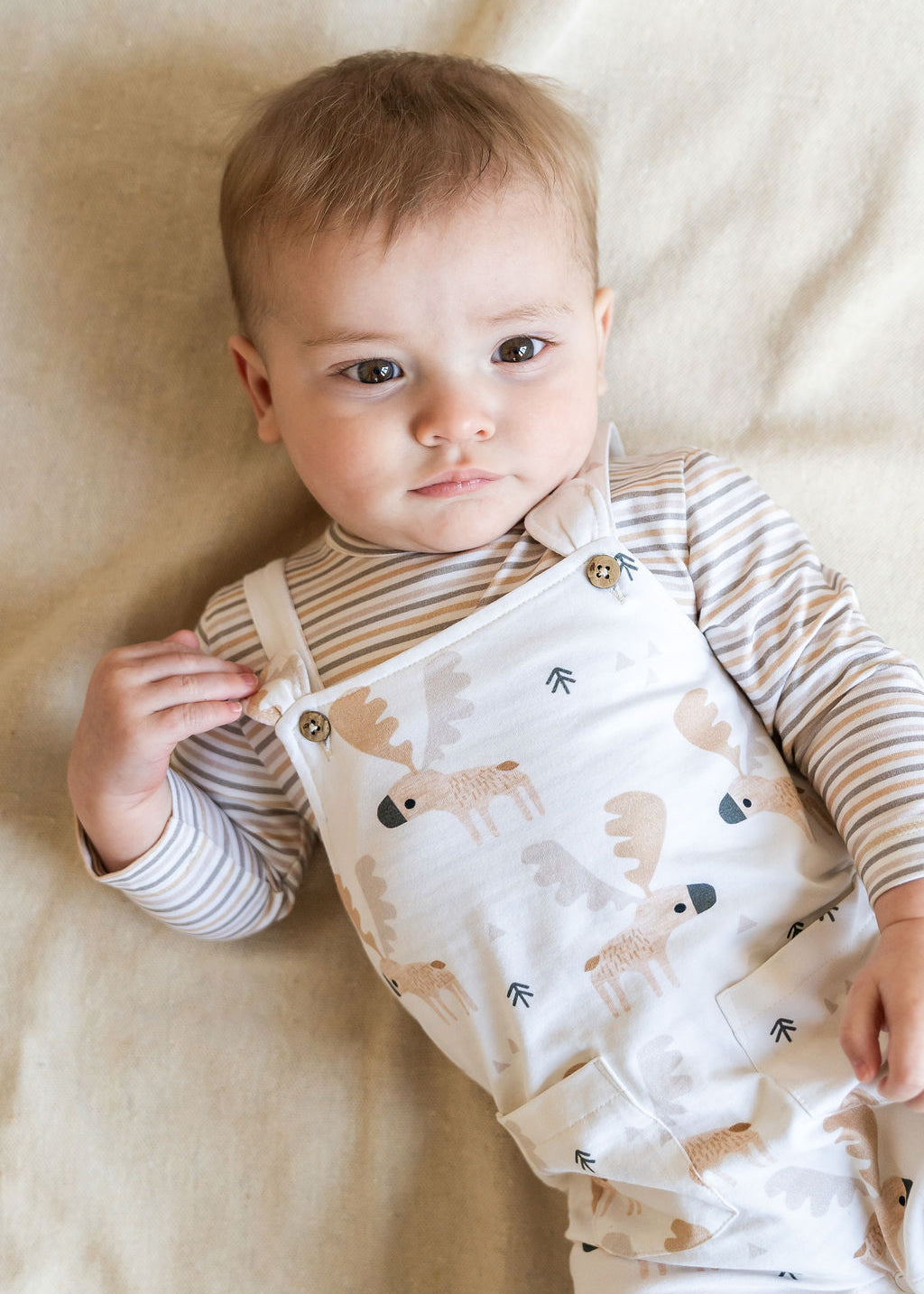 Moose Baby Overall & Bodysuit Set (Organic Jersey)