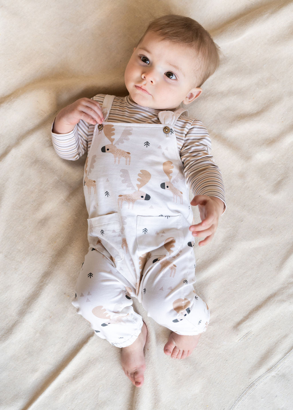 Moose Baby Overall & Bodysuit Set (Organic Jersey)