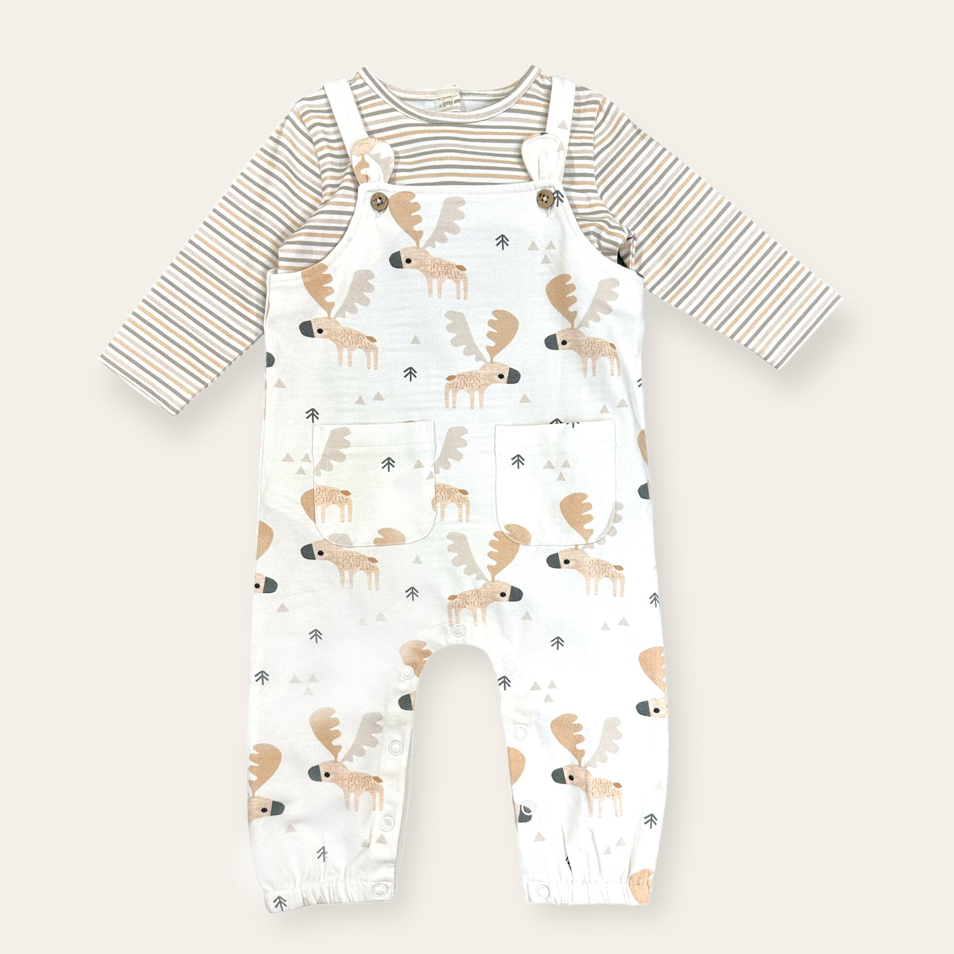 Moose Baby Overall & Bodysuit Set (Organic Jersey)