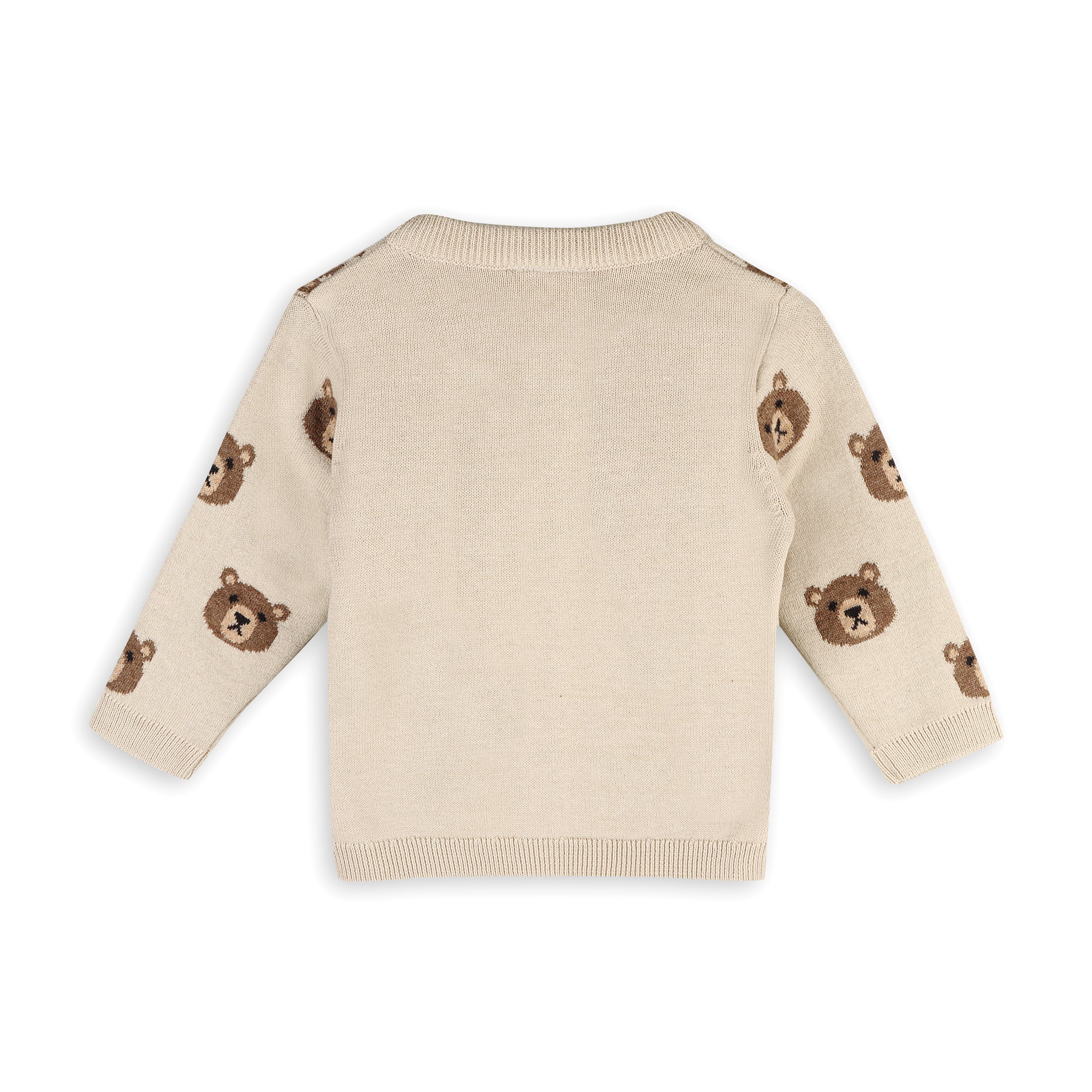 Brown Bear Jacquard Button Cardigan Baby Sweater (Organic Cotton)