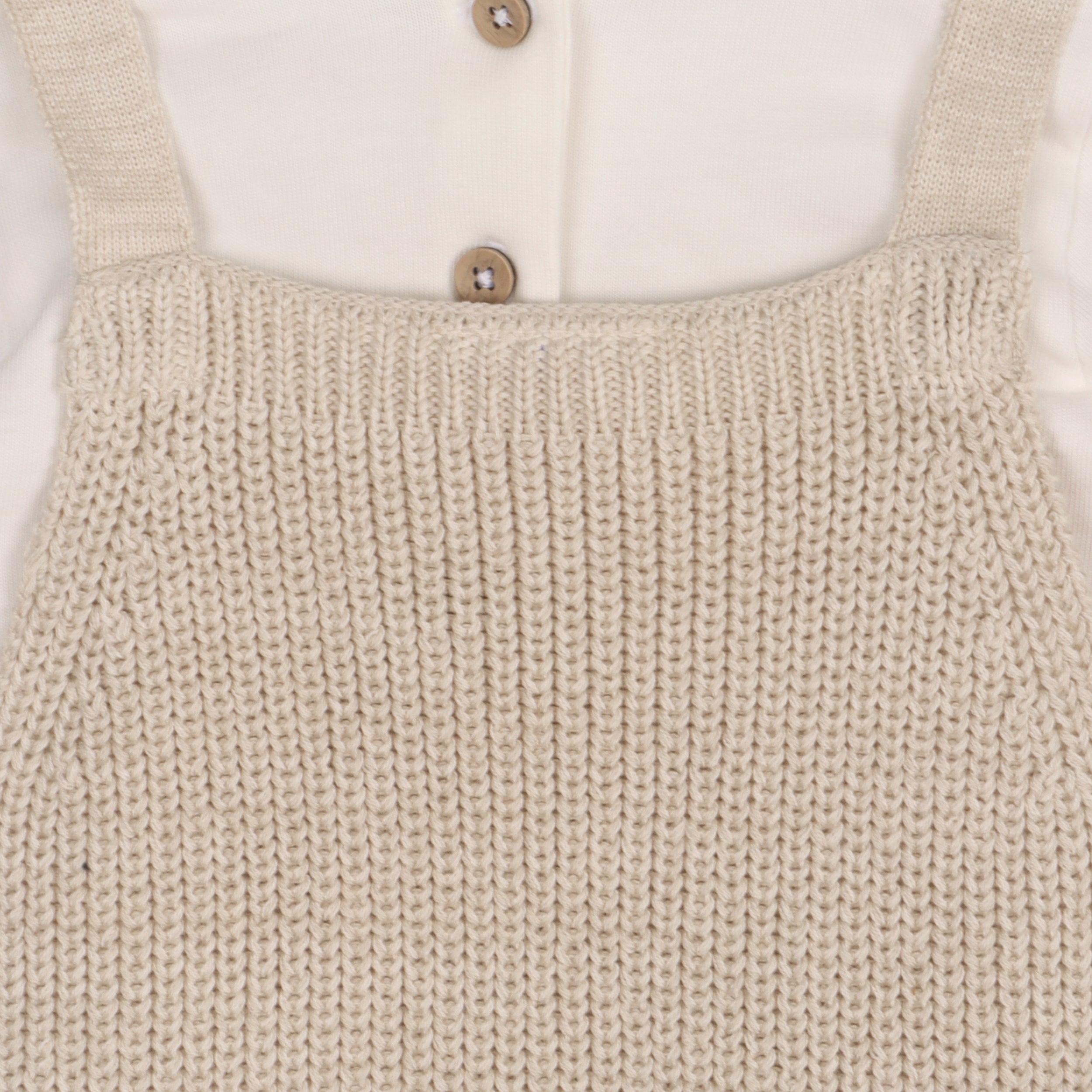 Joy Embroidered Chunky Sweater Knit Baby Overall & Bodysuit Set 