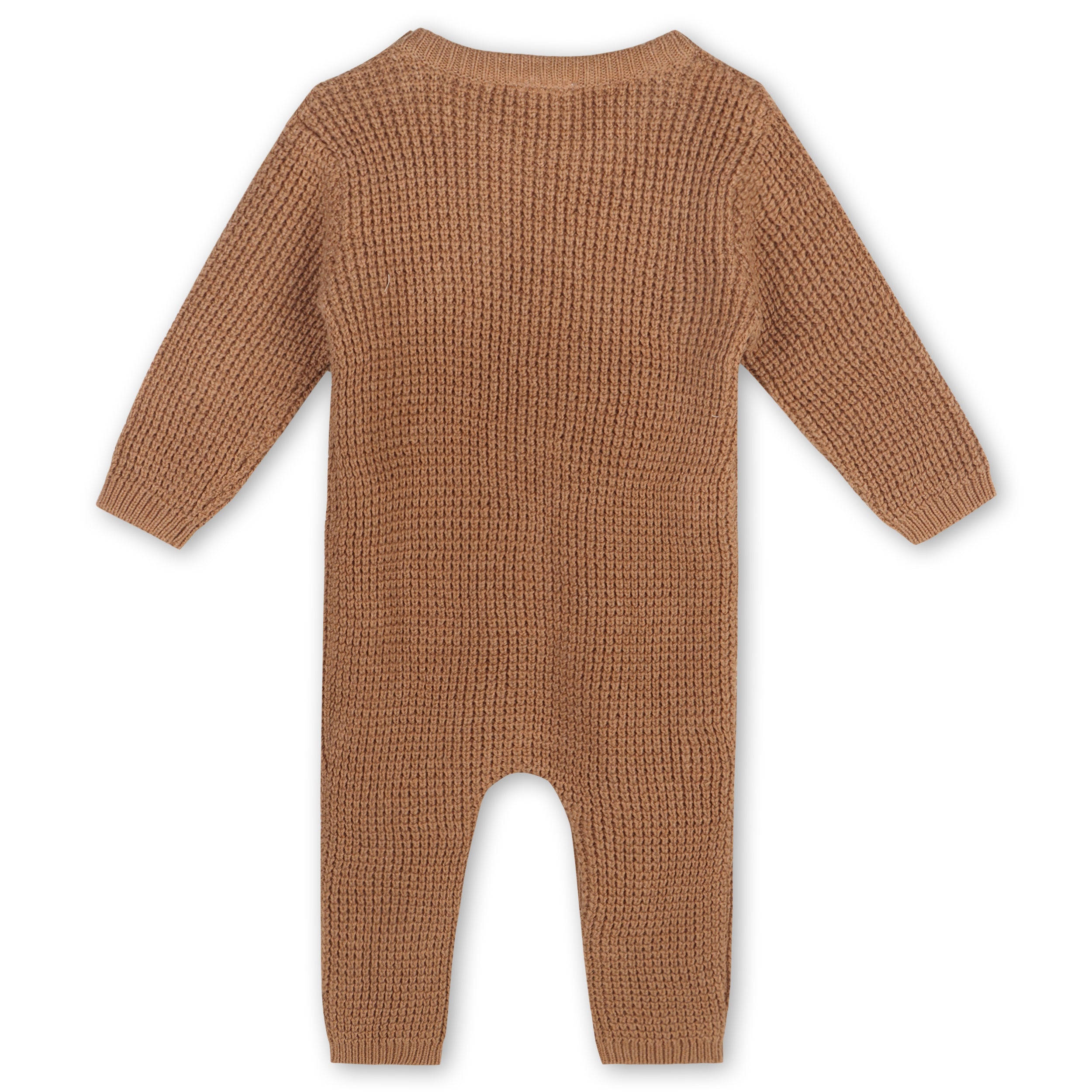 Smile Embroidered Chunky Sweater Knit Baby Jumpsuit (Organic Cotton)