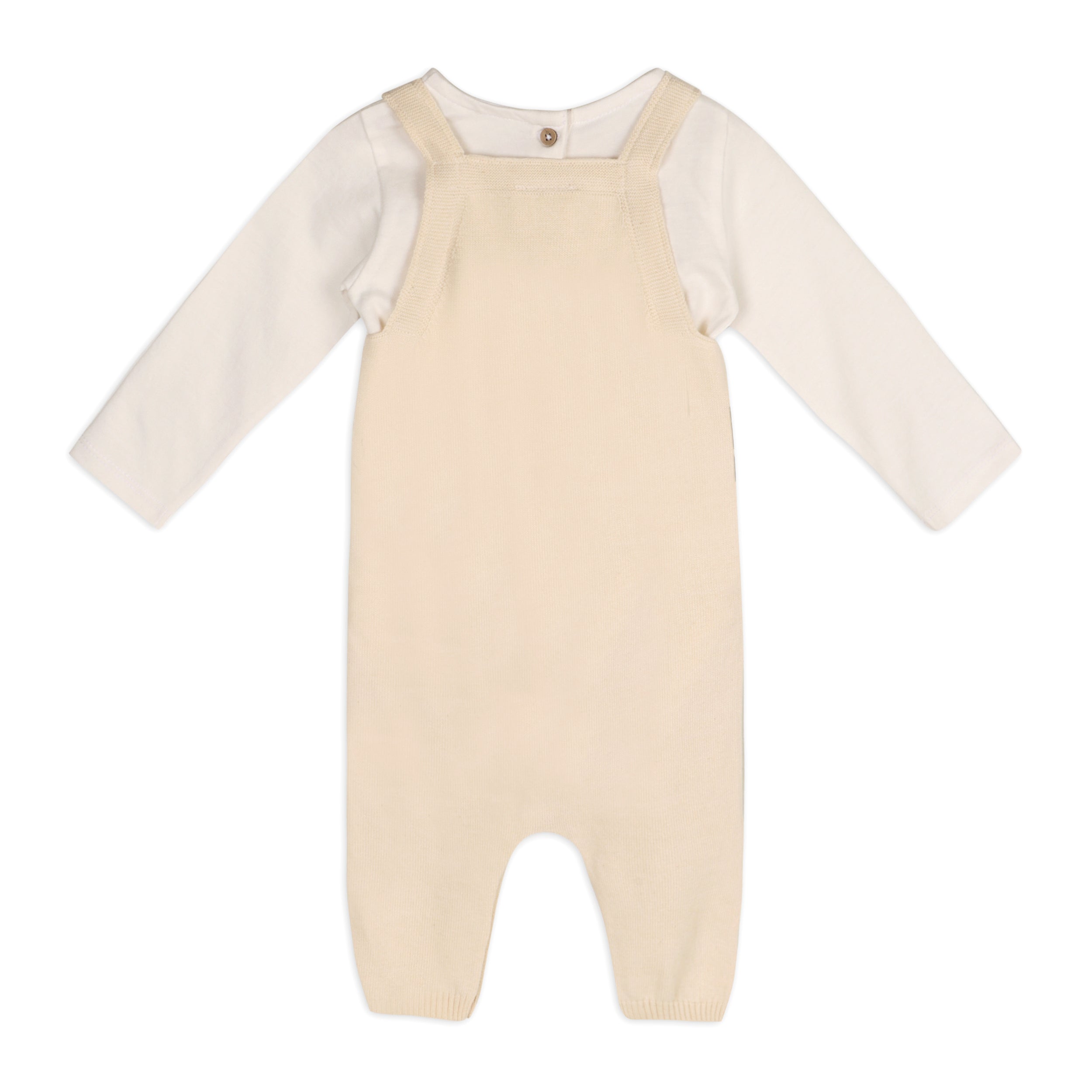 Car Applique Sweater Knit Baby Overall & Bodysuit Set (Organic Cotton)