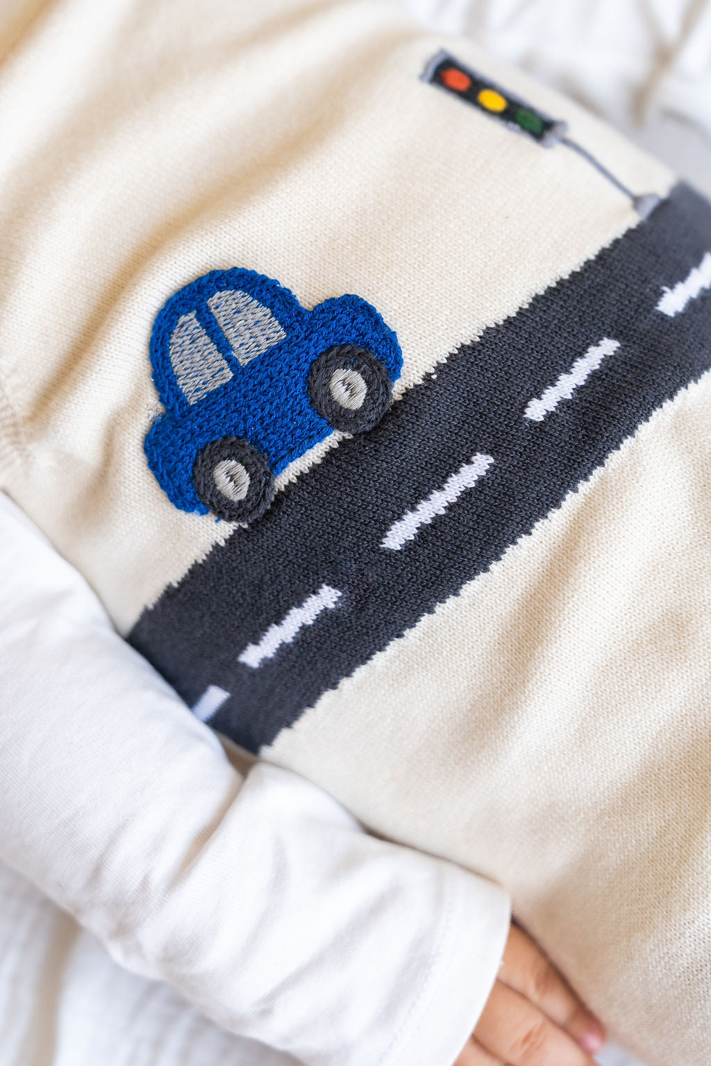 Car Applique Sweater Knit Baby Overall & Bodysuit Set (Organic Cotton)