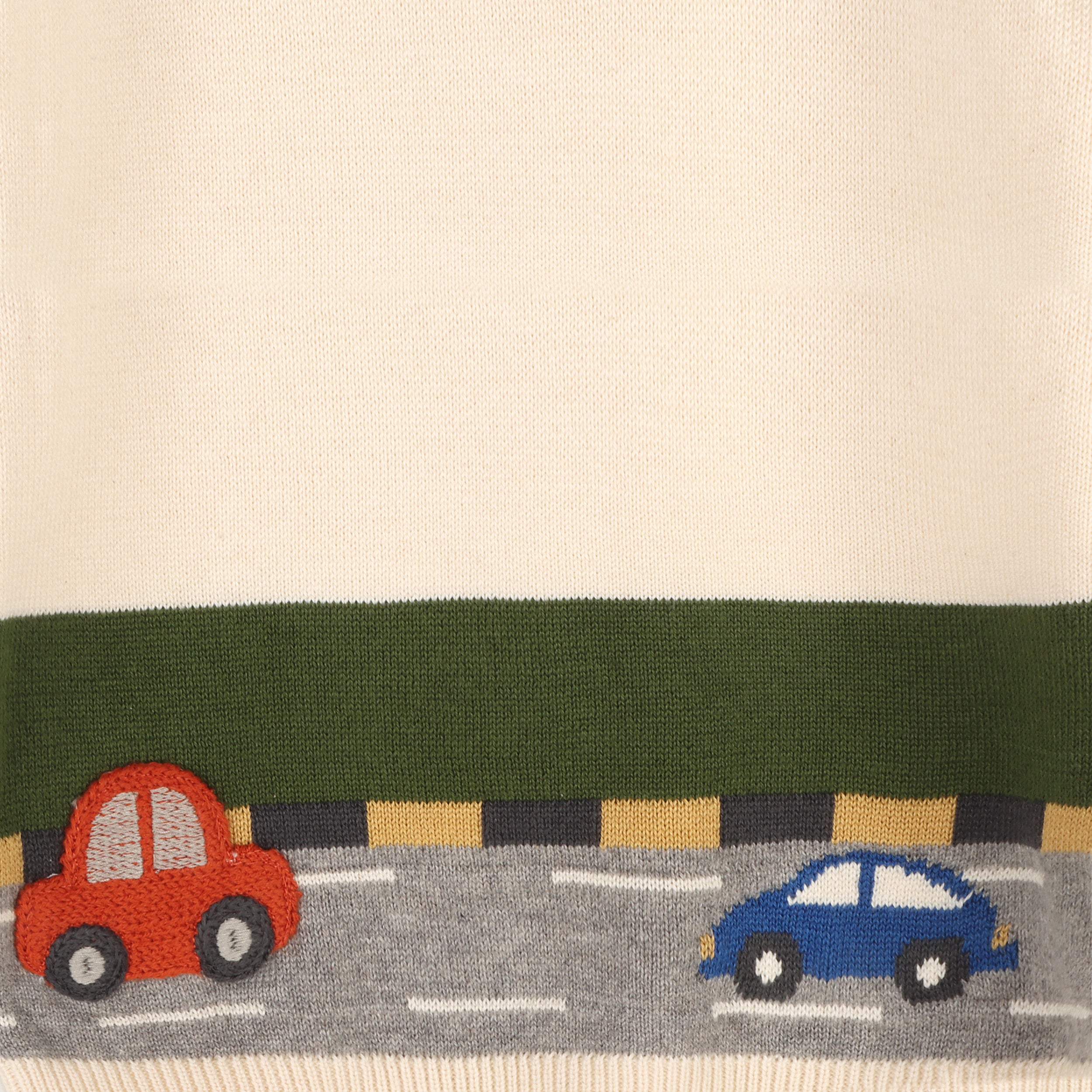 Cars Jacquard Knit Baby Raglan Pullover Sweater (Organic Cotton)