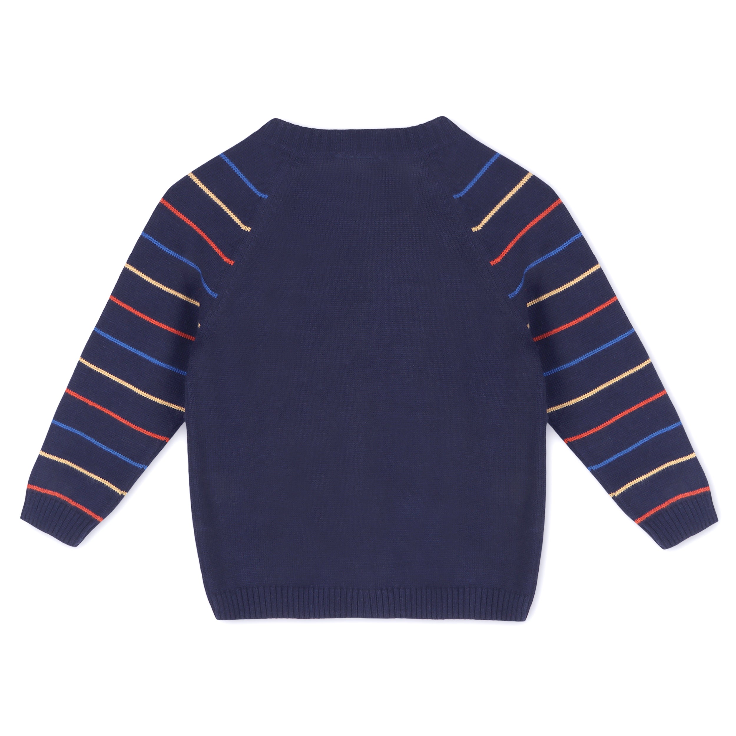 Train Jacquard Knit Baby Raglan Pullover Sweater (Organic Cotton)