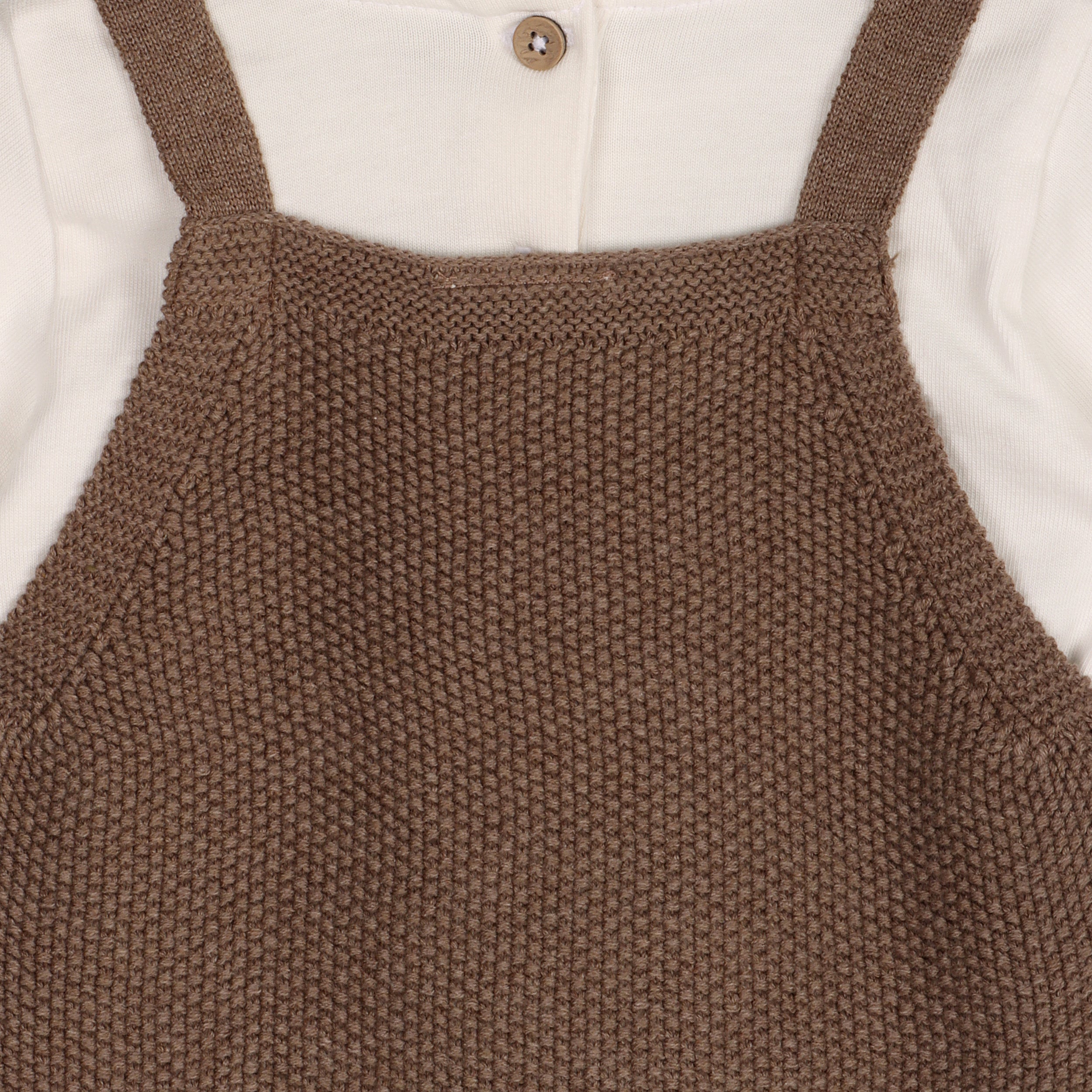 Chunky Sweater Knit Pocket Baby Overall & Bodysuit Set (Organic Cotton) 