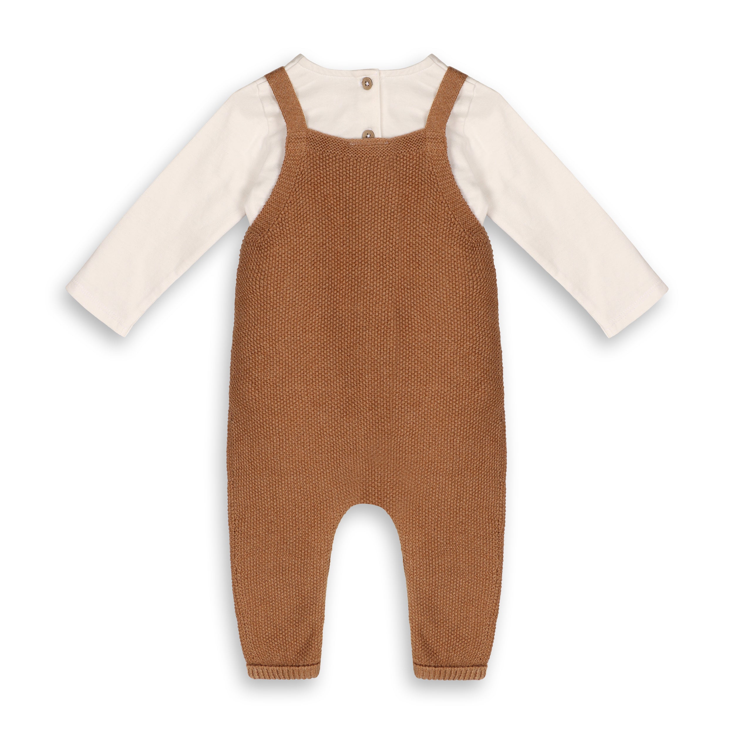 Chunky Sweater Knit Pocket Baby Overall & Bodysuit Set (Organic Cotton) 