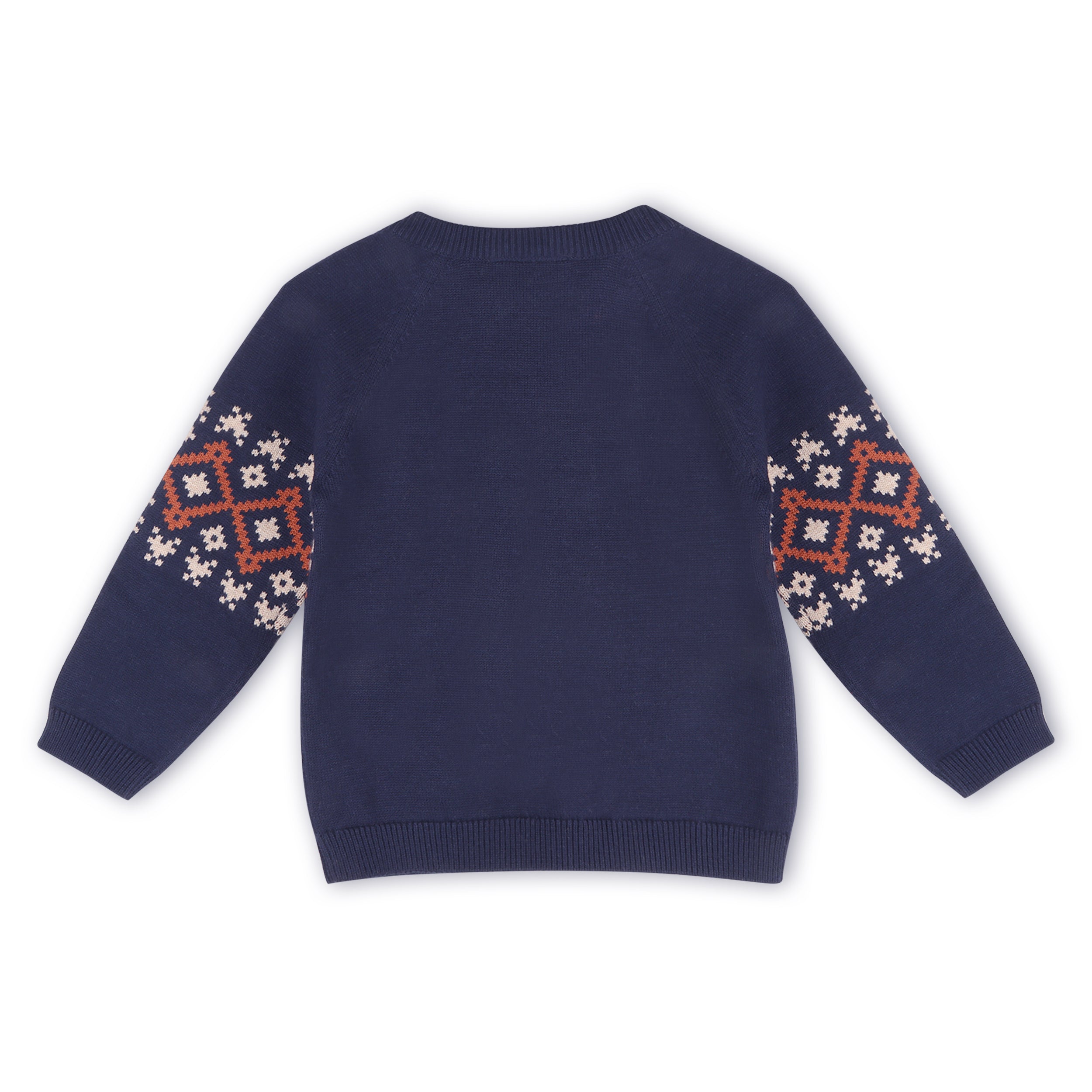 Fair Isle Raglan Sleeve Baby Pullover Sweater (Organic Cotton)