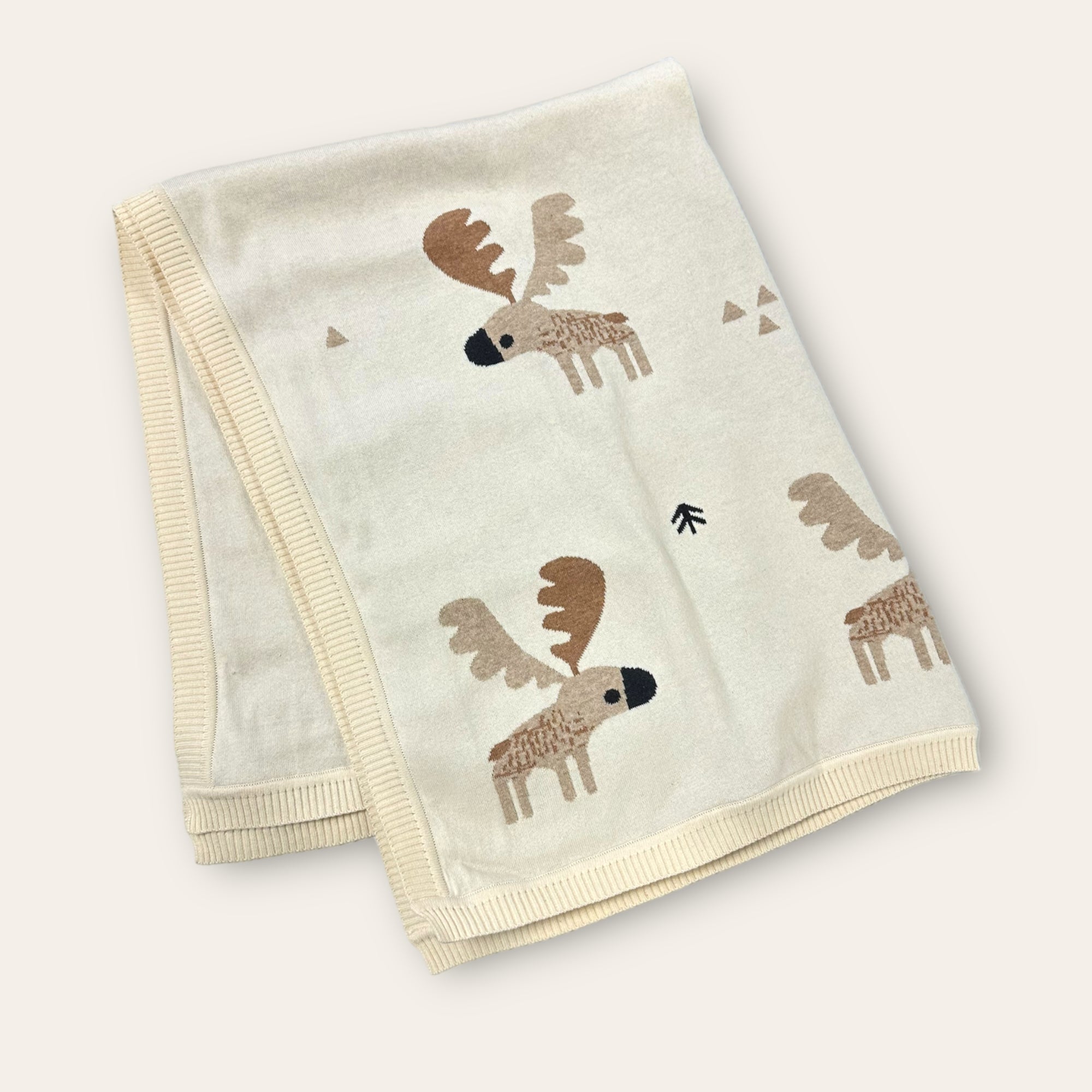 Moose - Jacquard Knit Baby Blanket (Organic Cotton)